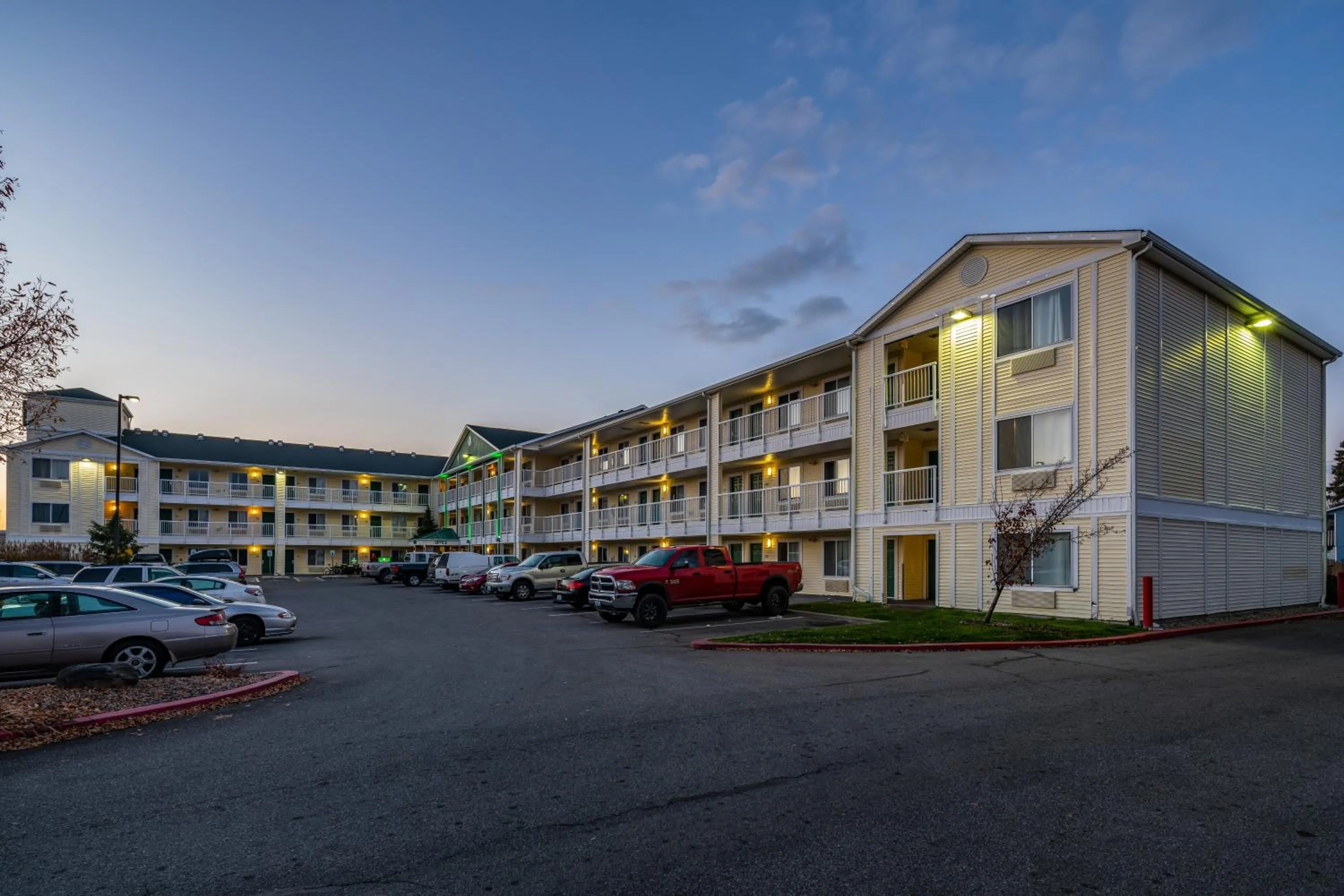 Property building in HomeTowne Studios by Red Roof Spokane - Valley