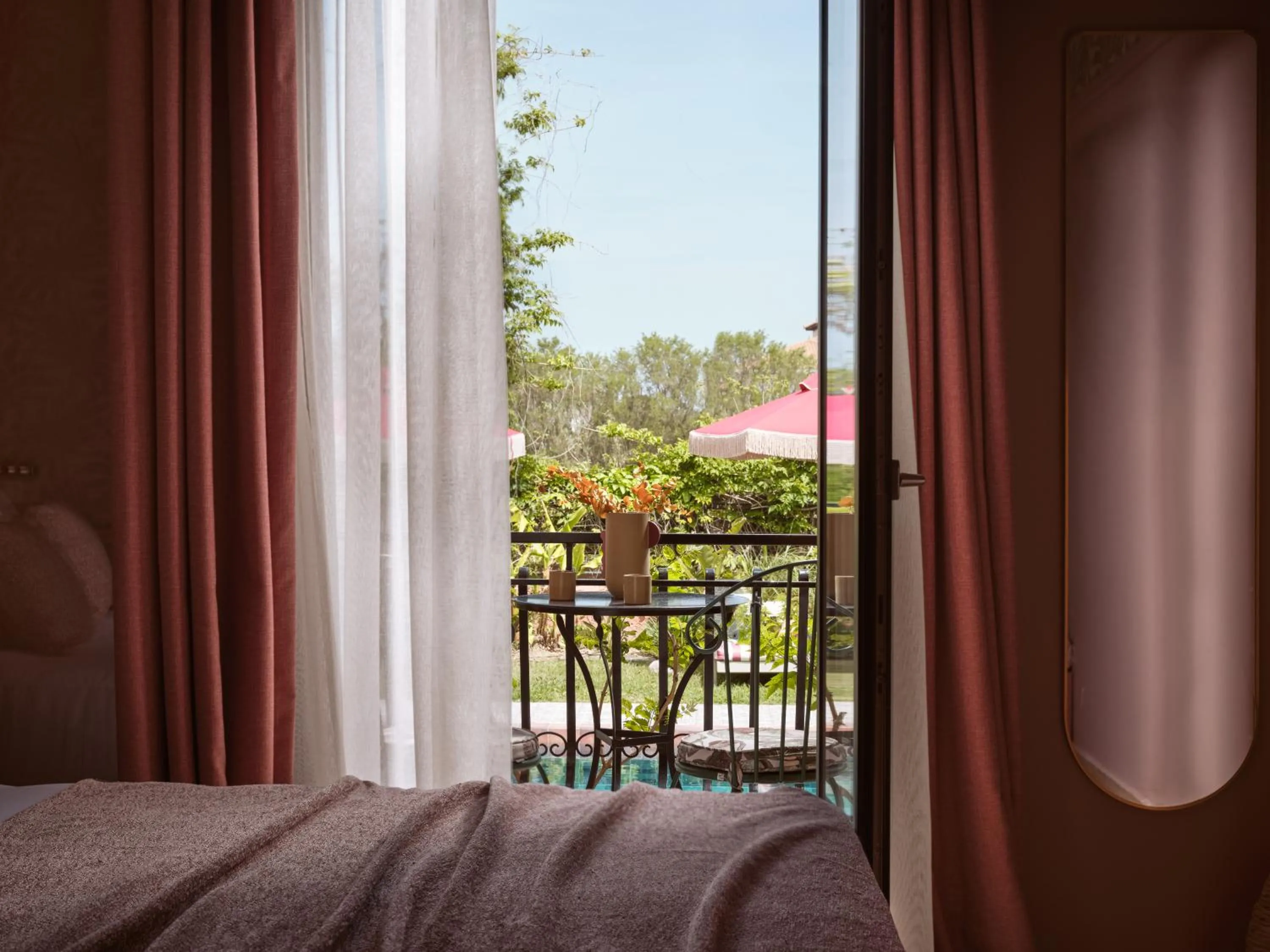 Pool view, Bed in Anemelia Retreat - Explore & Recharge