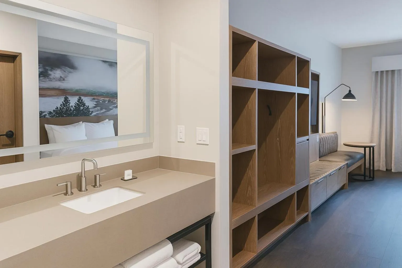 Bathroom in Starlite Yellowstone, Tapestry Collection by Hilton