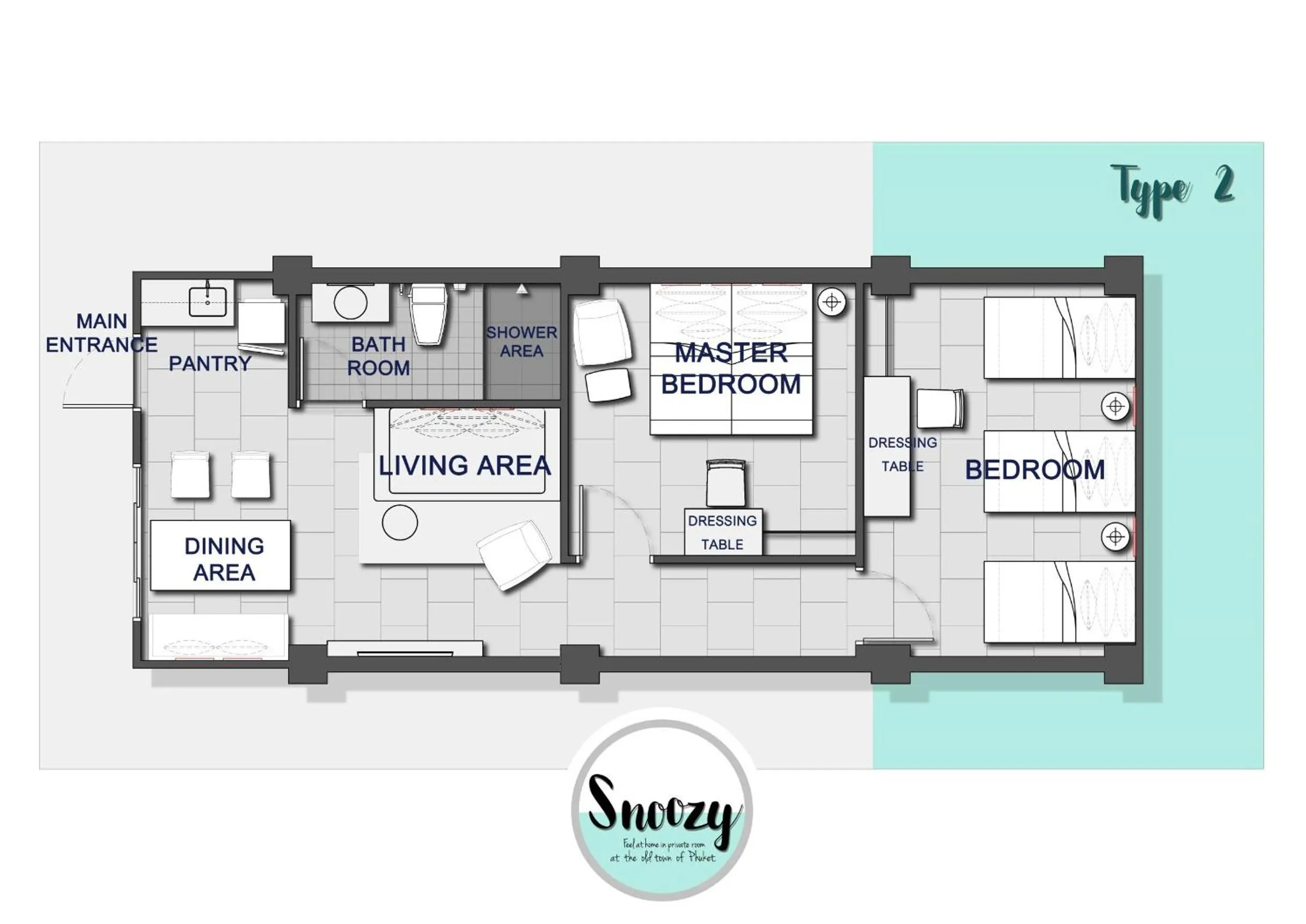 Floor plan in Snoozy Guesthouse