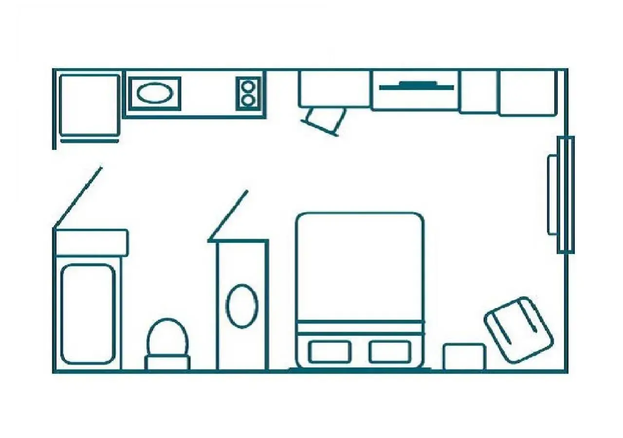 Floor Plan in WoodSpring Suites Jacksonville I-295 East