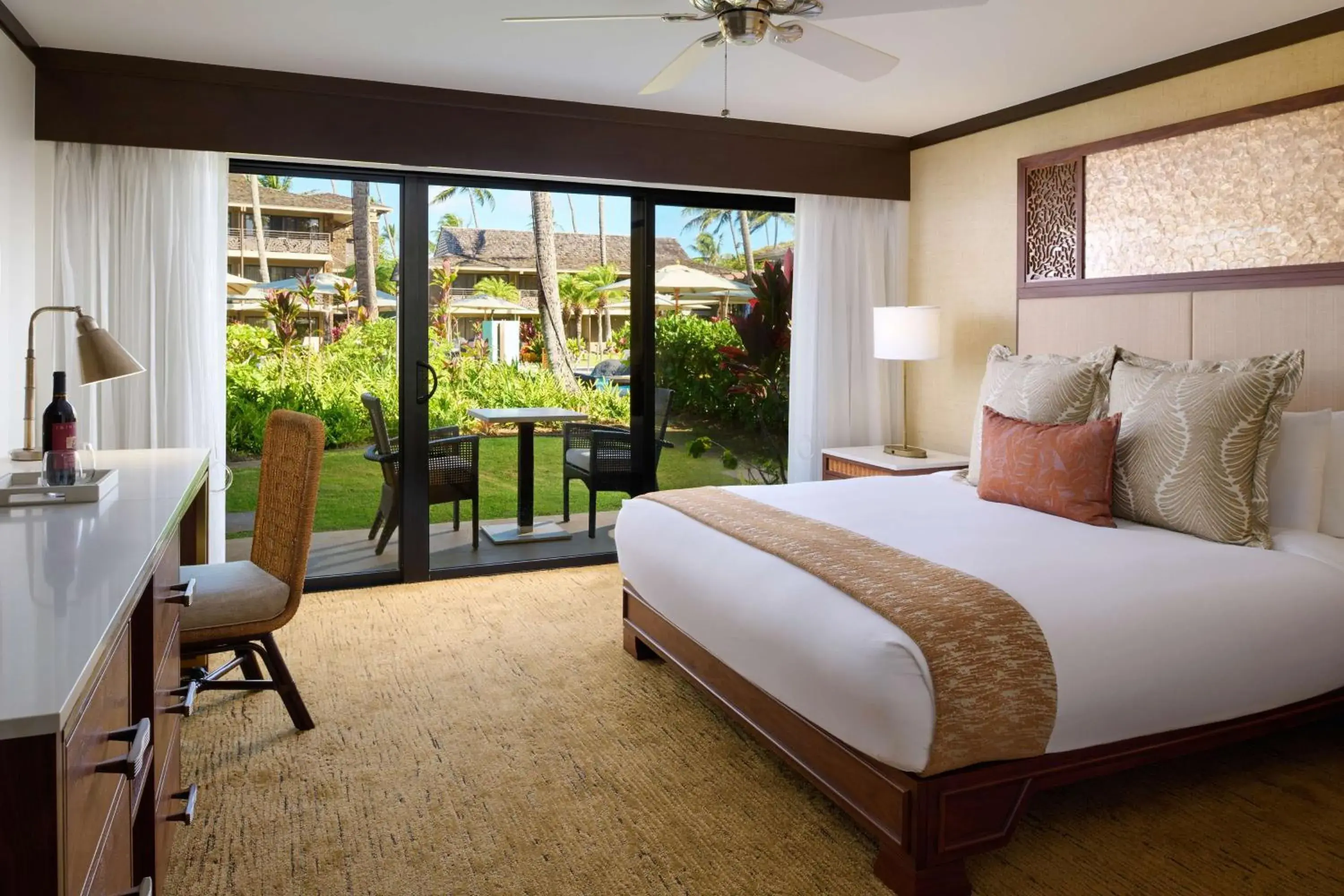 Bed in Koa Kea Resort on Poipu Beach Bed in Koa Kea Resort on Poipu Beach