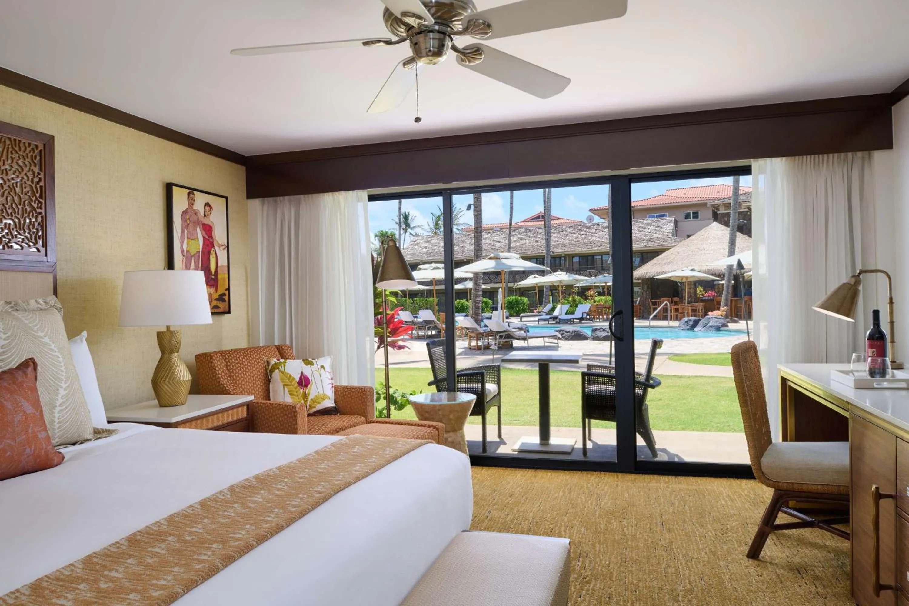 Bed in Koa Kea Resort on Poipu Beach