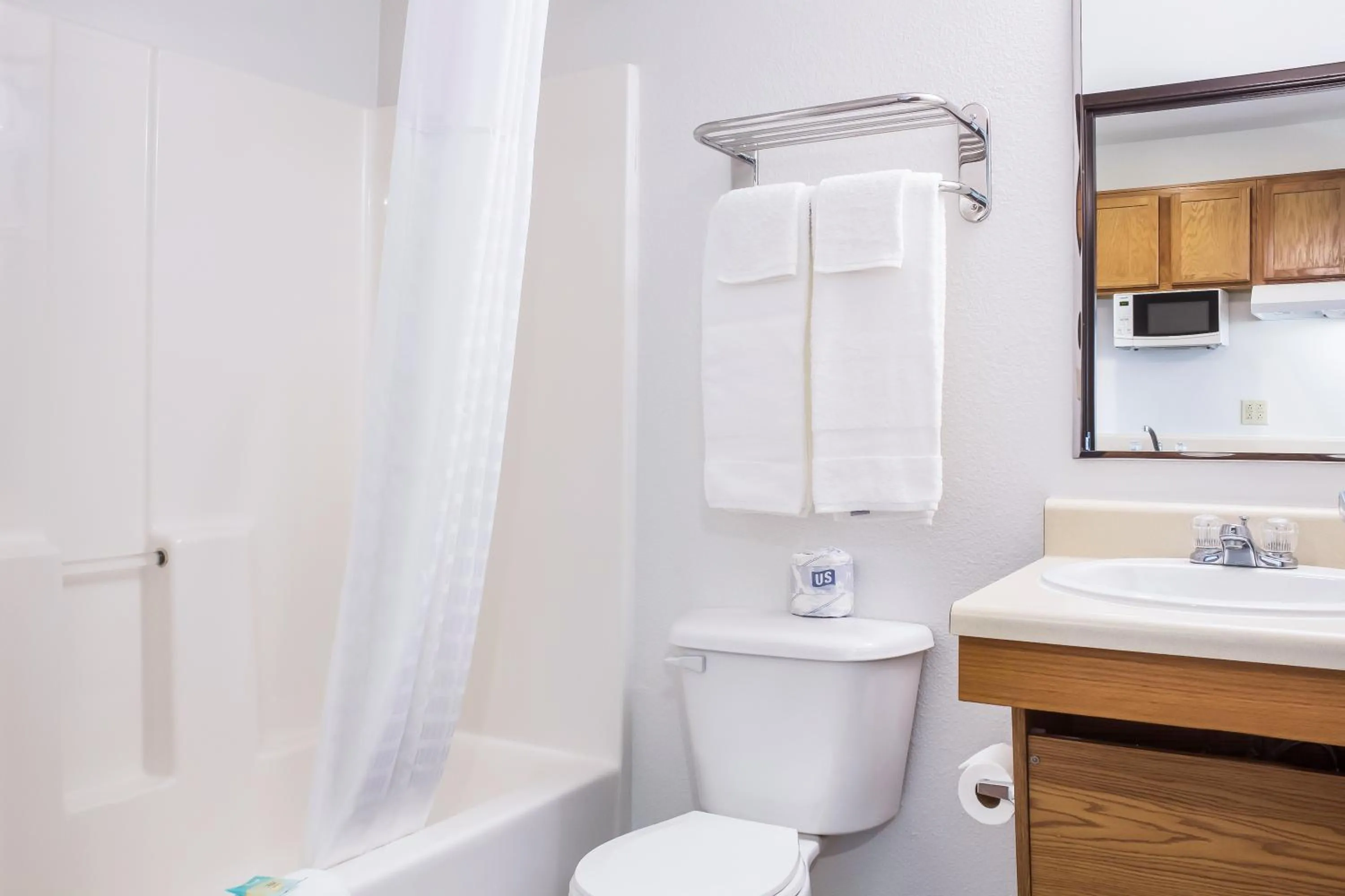 Bathroom in WoodSpring Suites McKinney