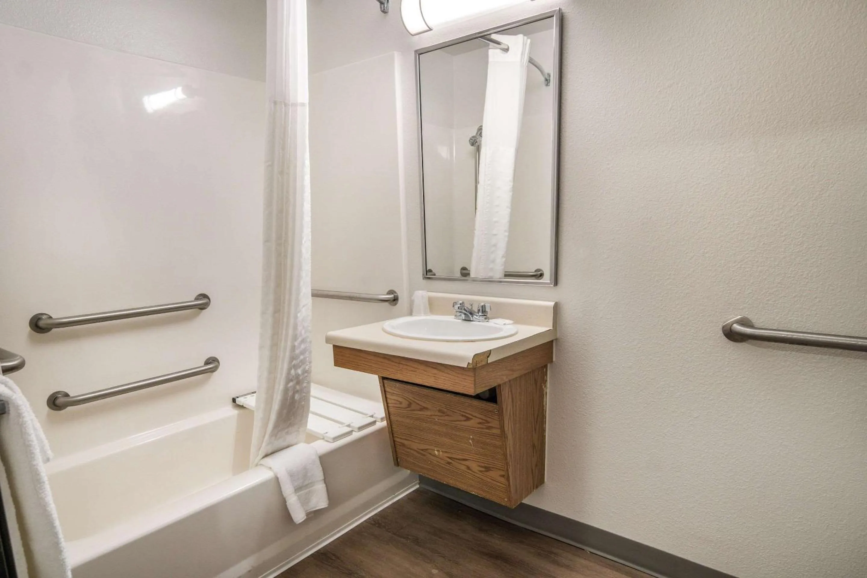 Bathroom in WoodSpring Suites Denton