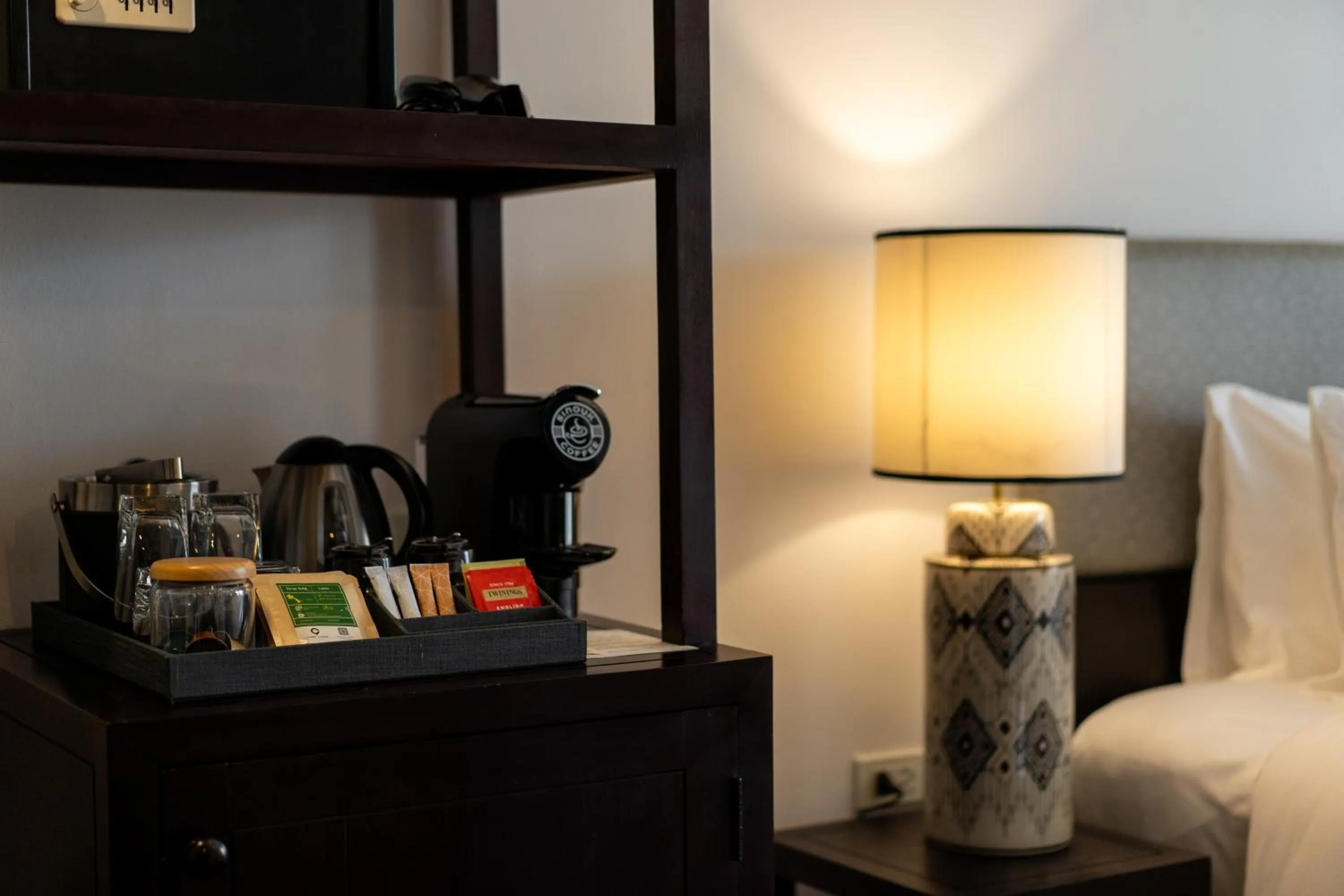 Coffee/tea facilities, Bed in Souphattra Hotel Luang Prabang