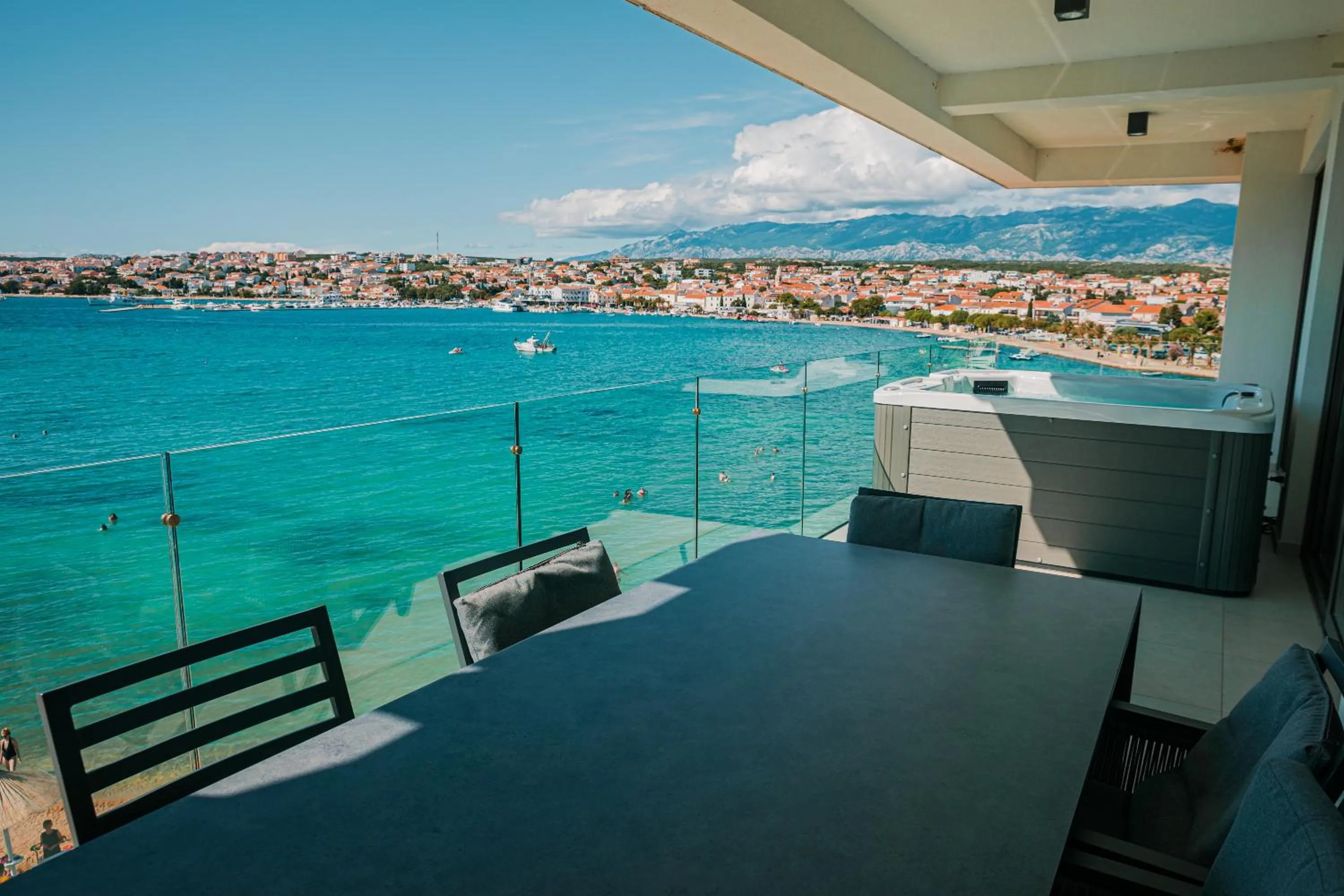Balcony/Terrace in Kaneo beach hotel Novalja