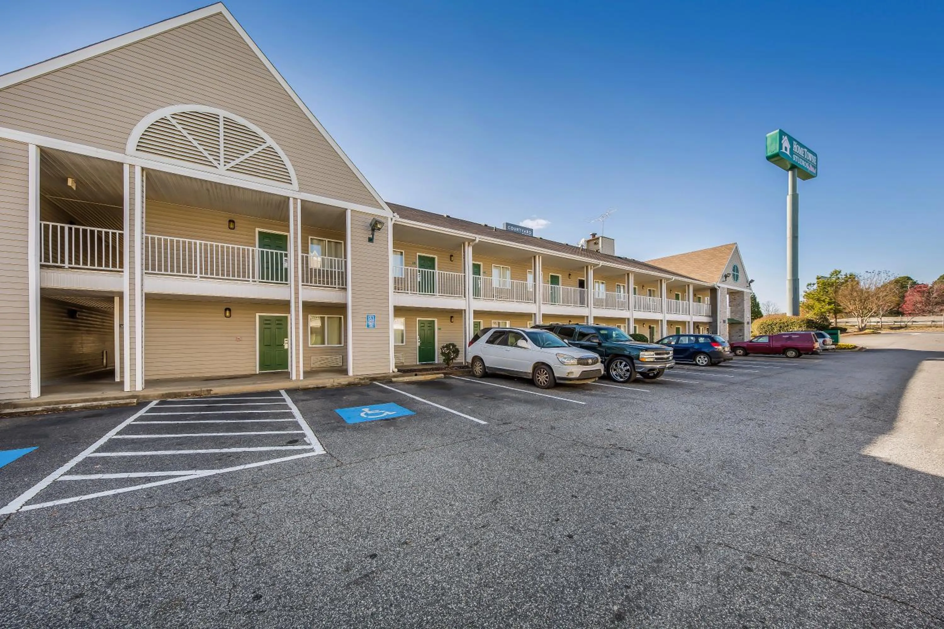 Property building in HomeTowne Studios by Red Roof Spartanburg - Asheville Highway