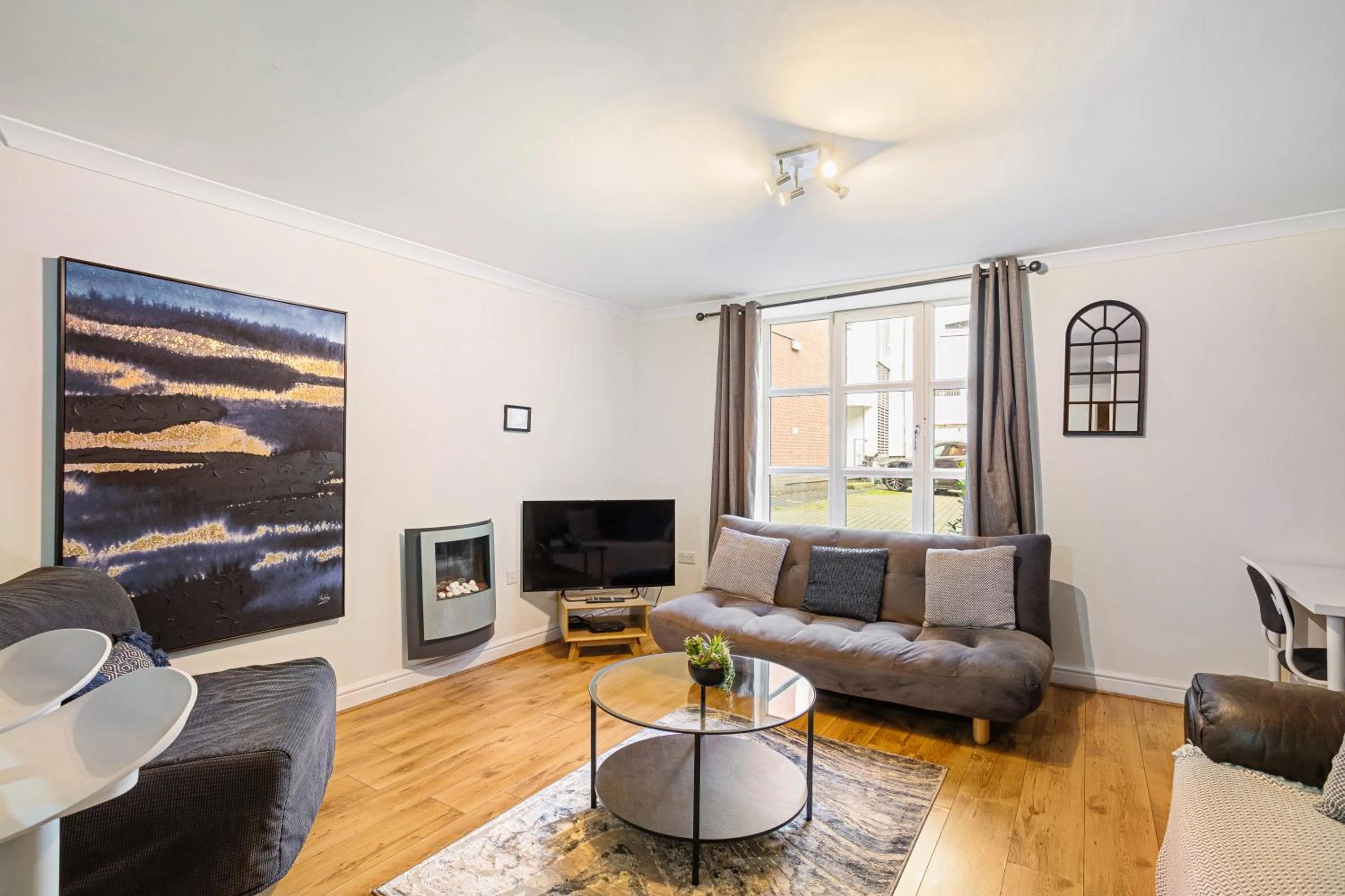 Living room in Bookbinders Apartments Leeds City Centre