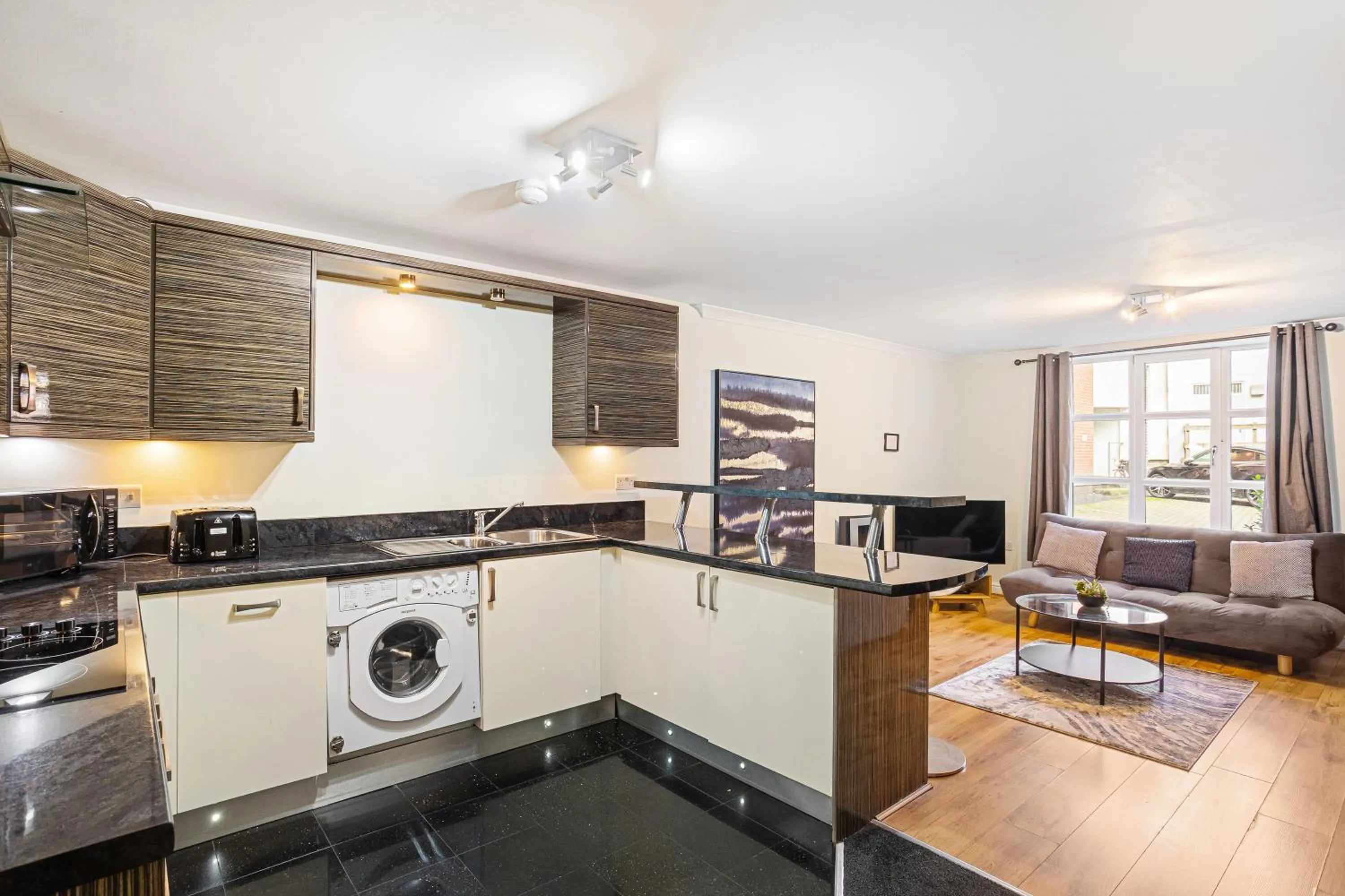 kitchen in Bookbinders Apartments Leeds City Centre