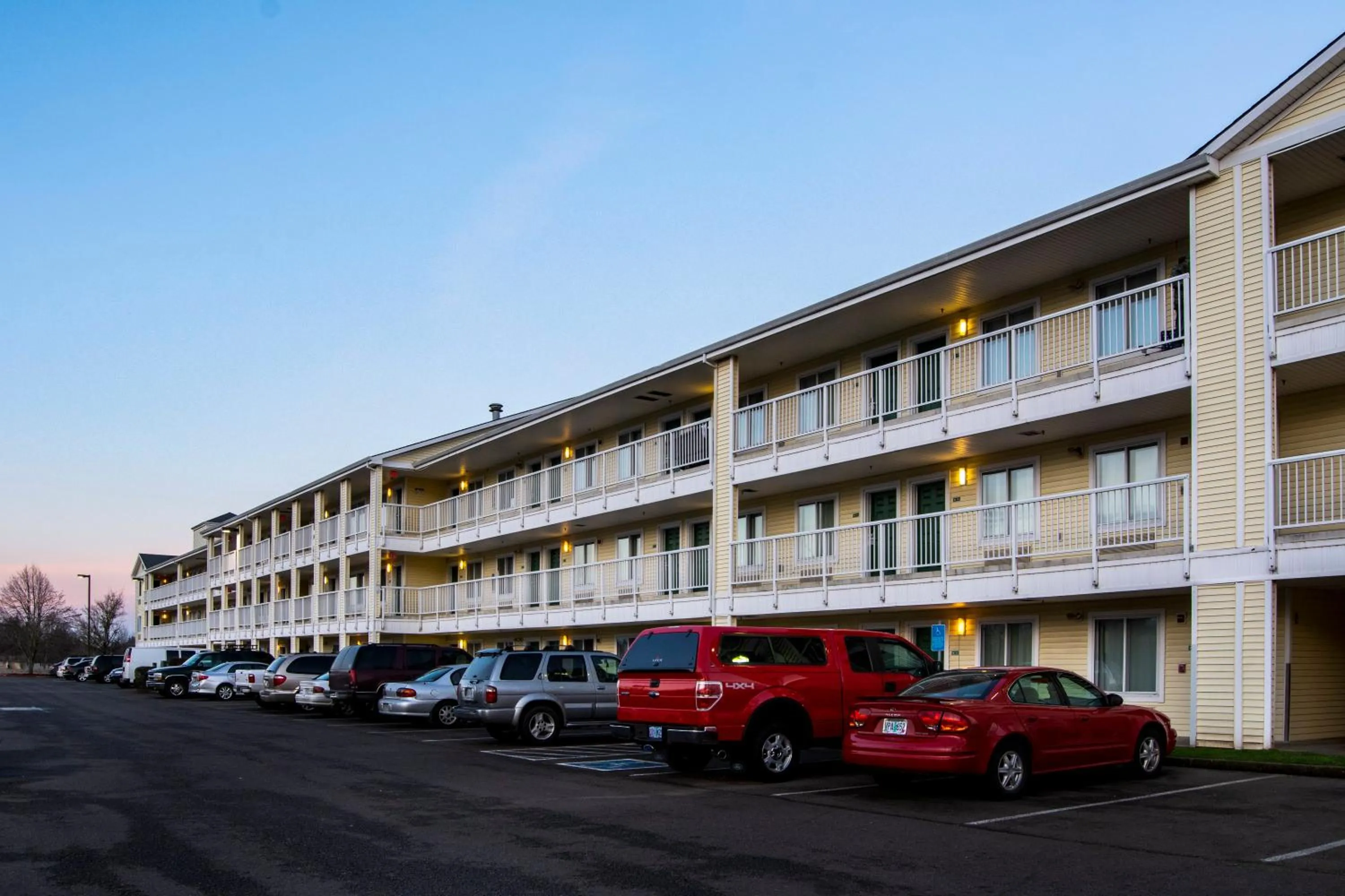 Property building in HomeTowne Studios by Red Roof Salem, OR