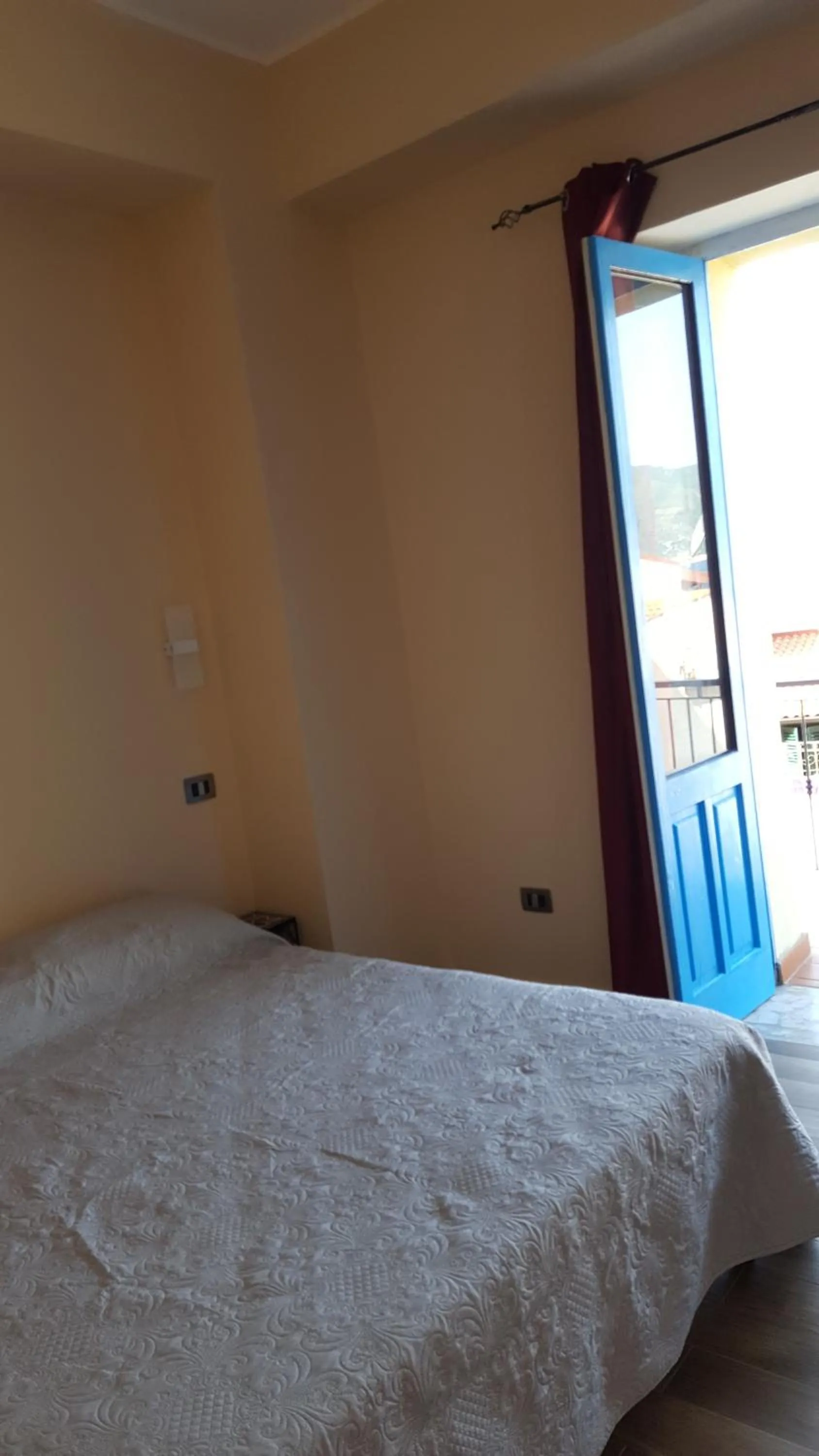 Bed in seaside room