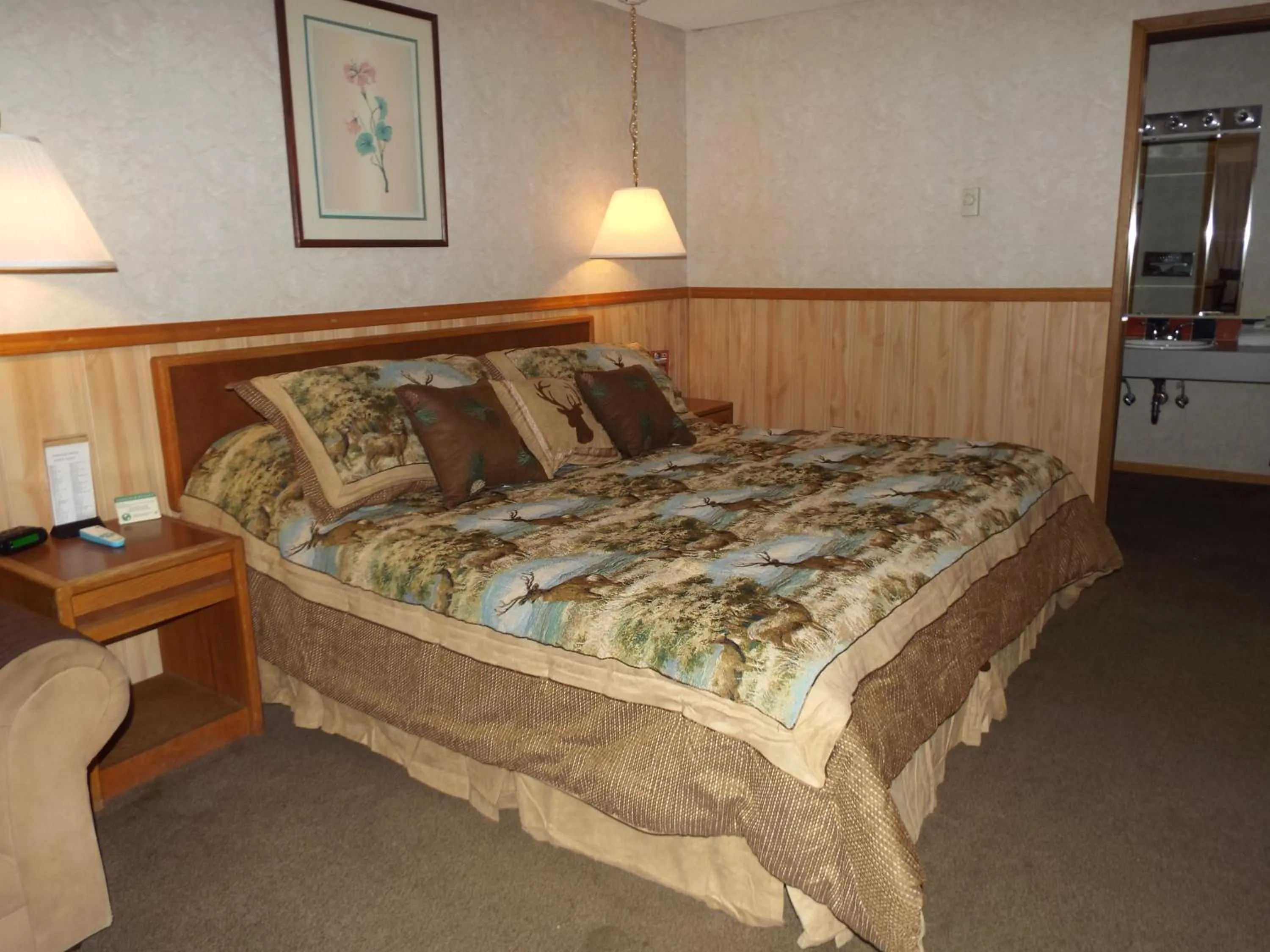 Bed in Caboose Motel