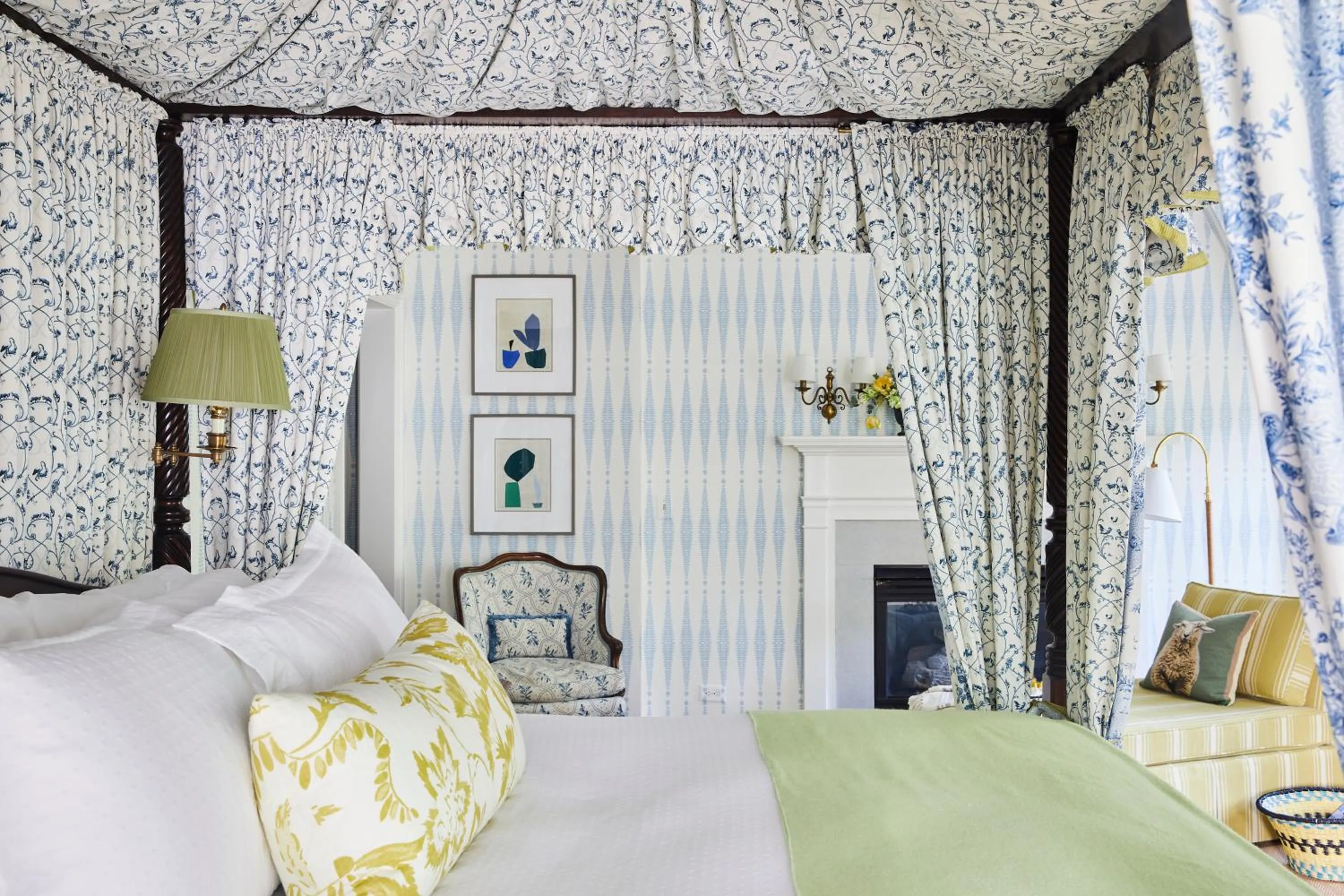 Bed in The Mayflower Inn & Spa, Auberge Collection