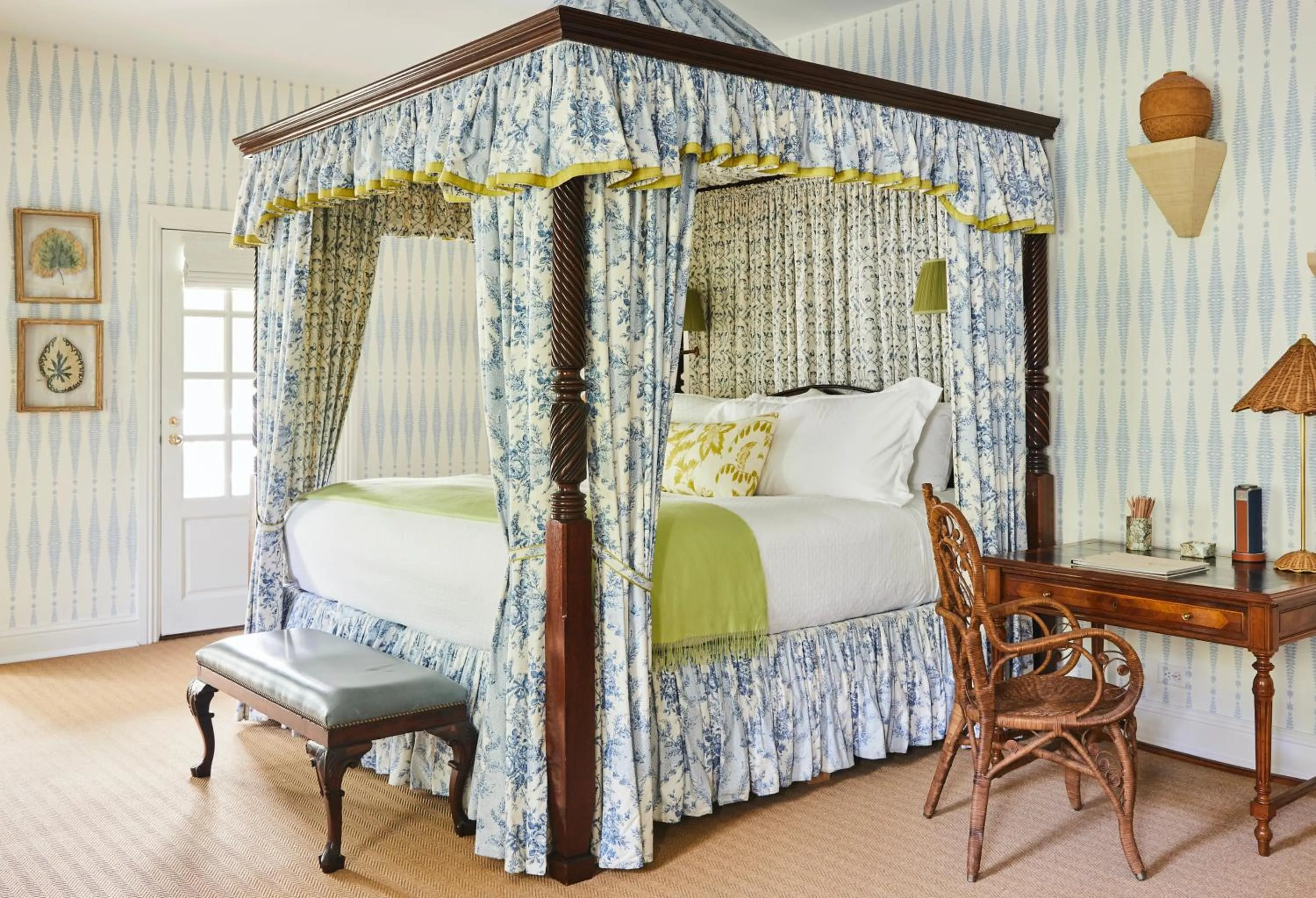 Bed in The Mayflower Inn & Spa, Auberge Collection