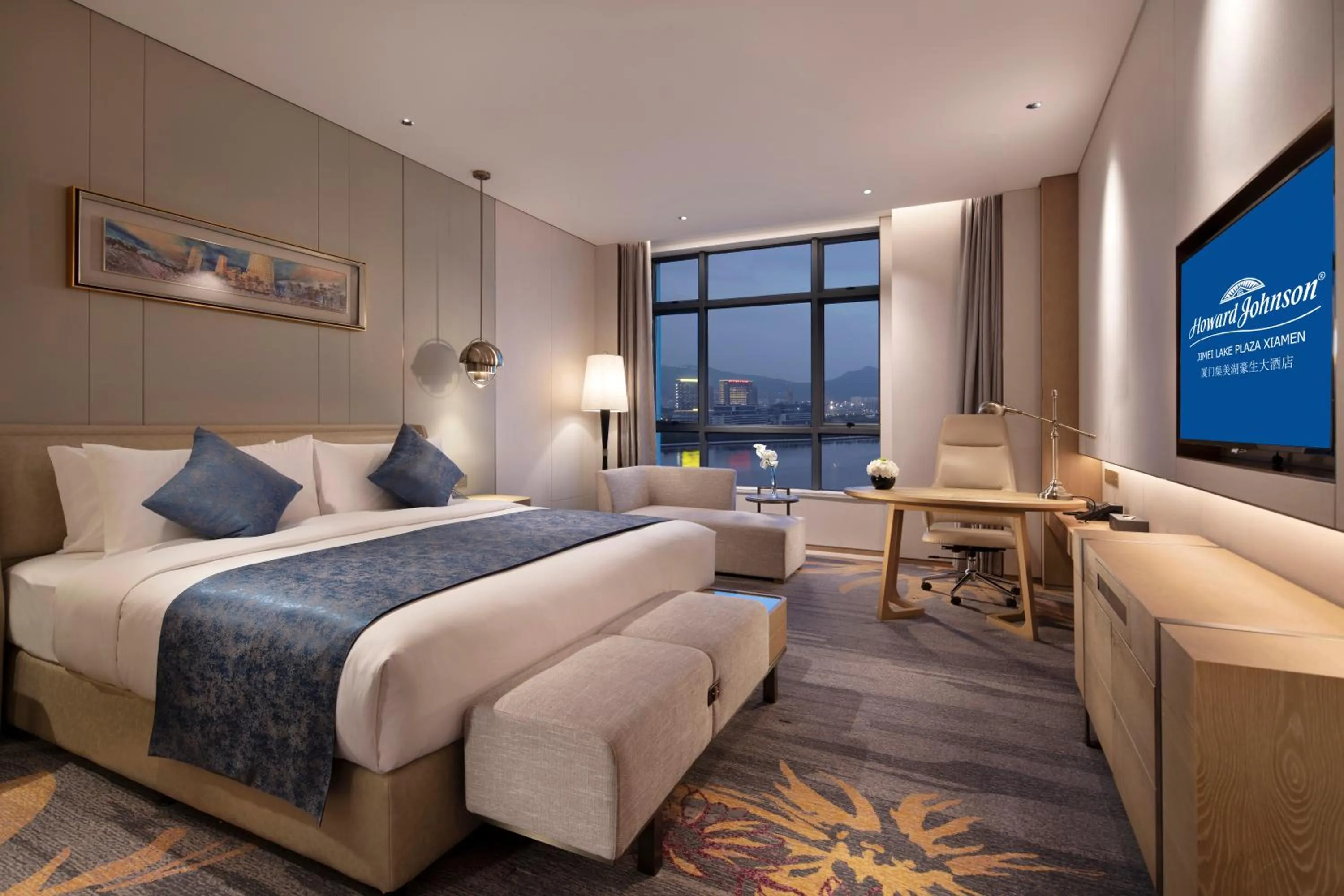 Bed in Howard Johnson by Wyndham Jimei Lake Plaza Xiamen