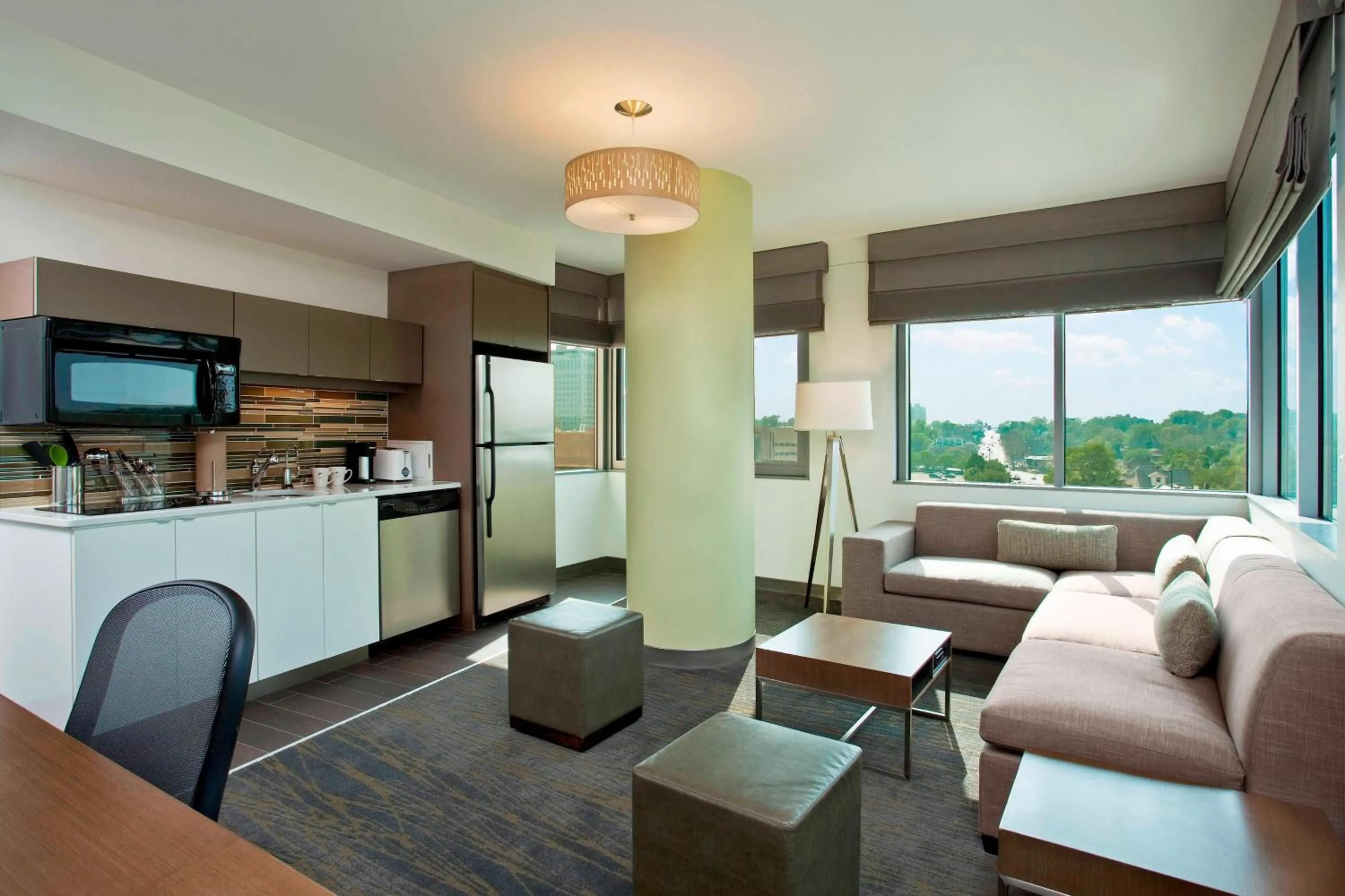 Living room in Element Omaha Midtown Crossing