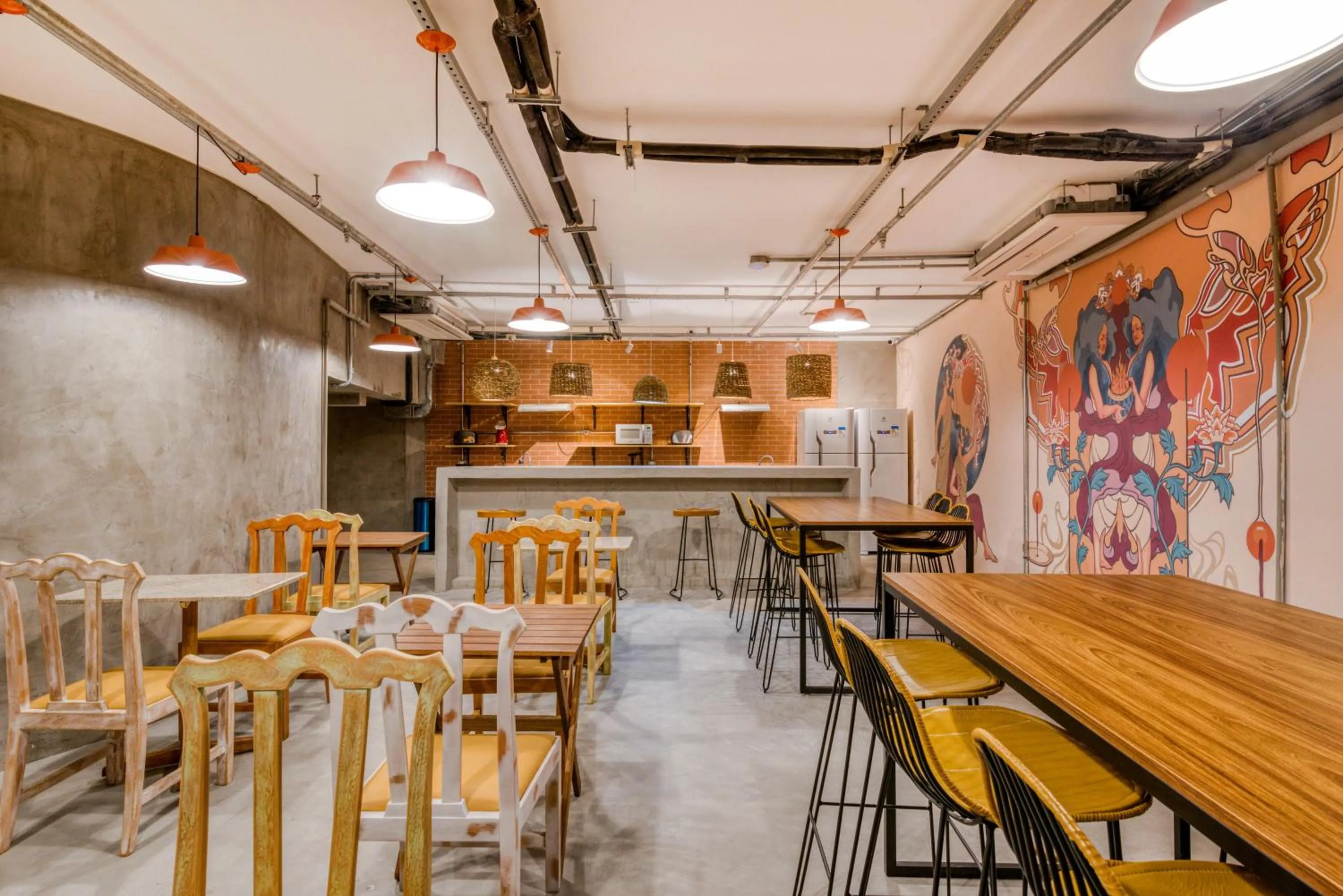 Communal kitchen in Selina Aurora Sao Paulo