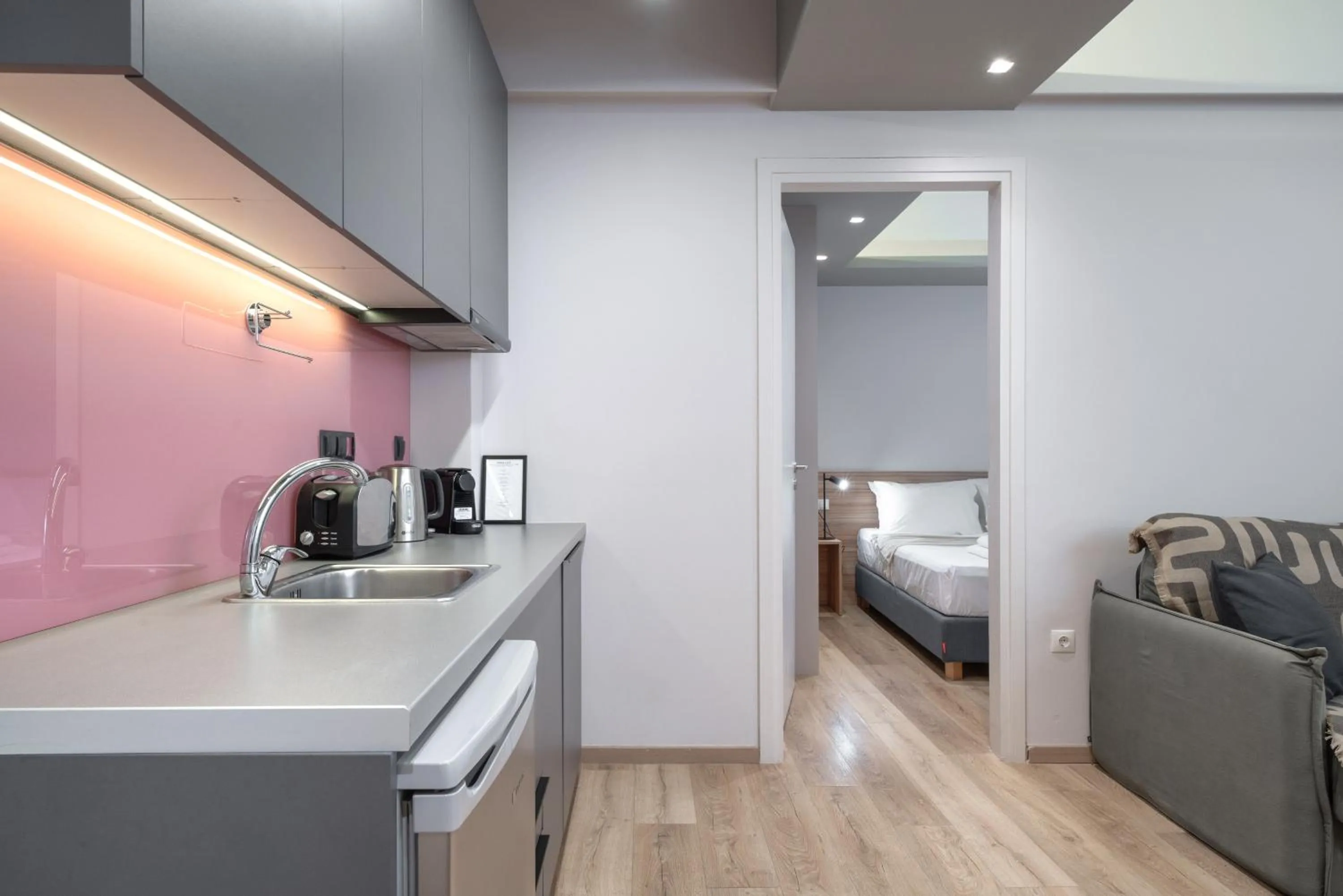 kitchen, Bed in Kolokotroni Lofts Syntagma