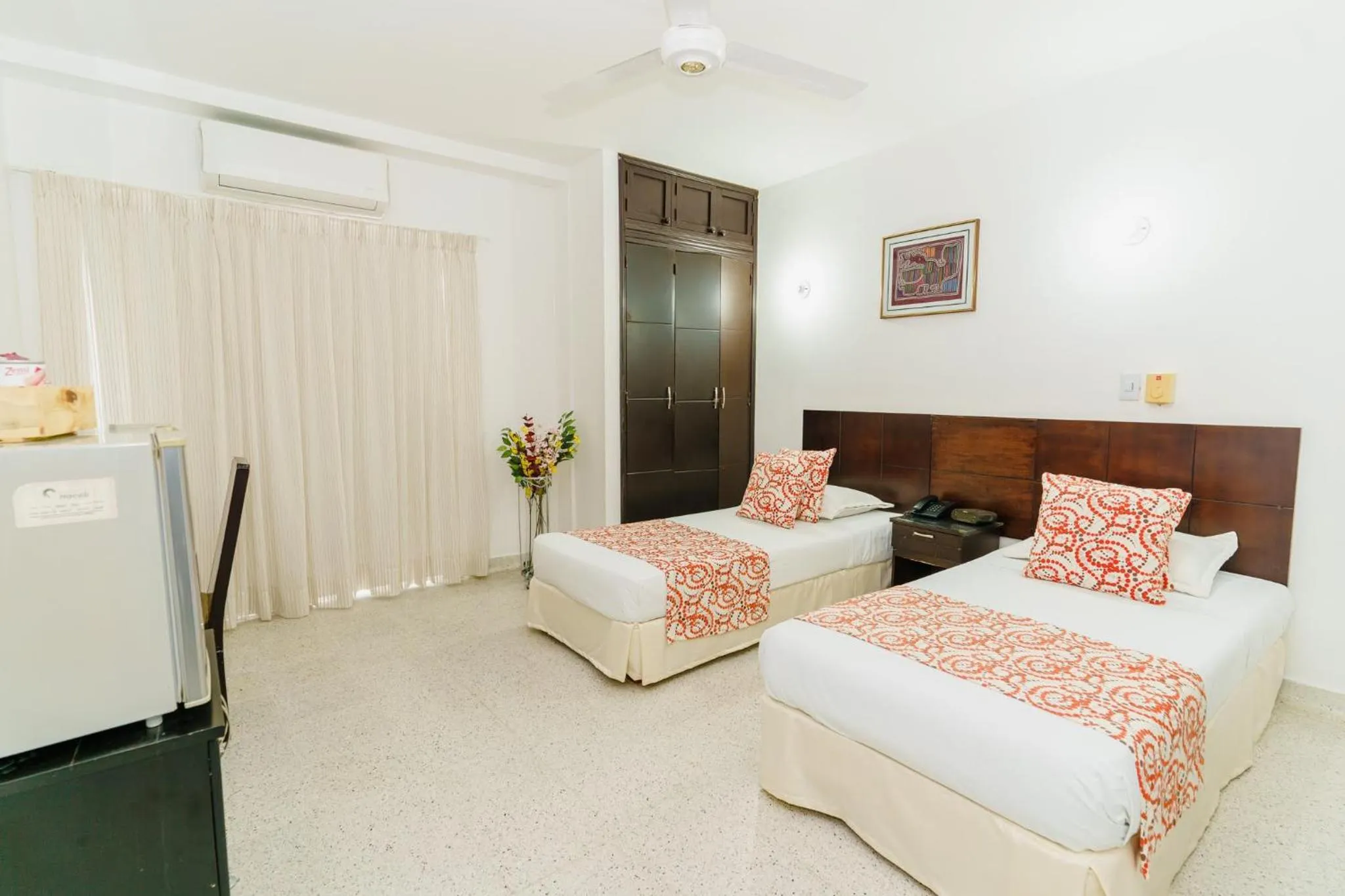 fireplace, Bed in Hotel Las Molas