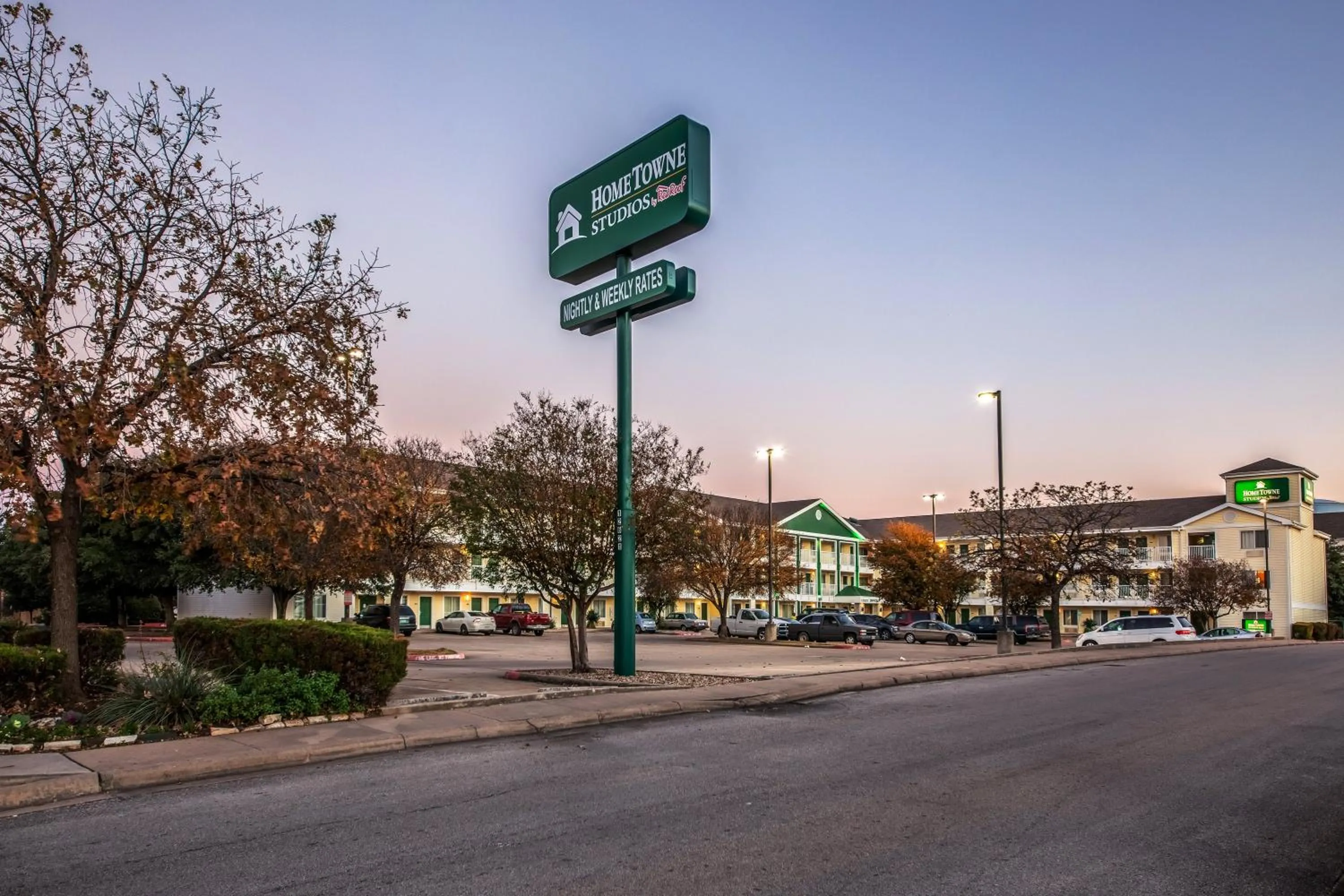 Property building in HomeTowne Studios by Red Roof Austin