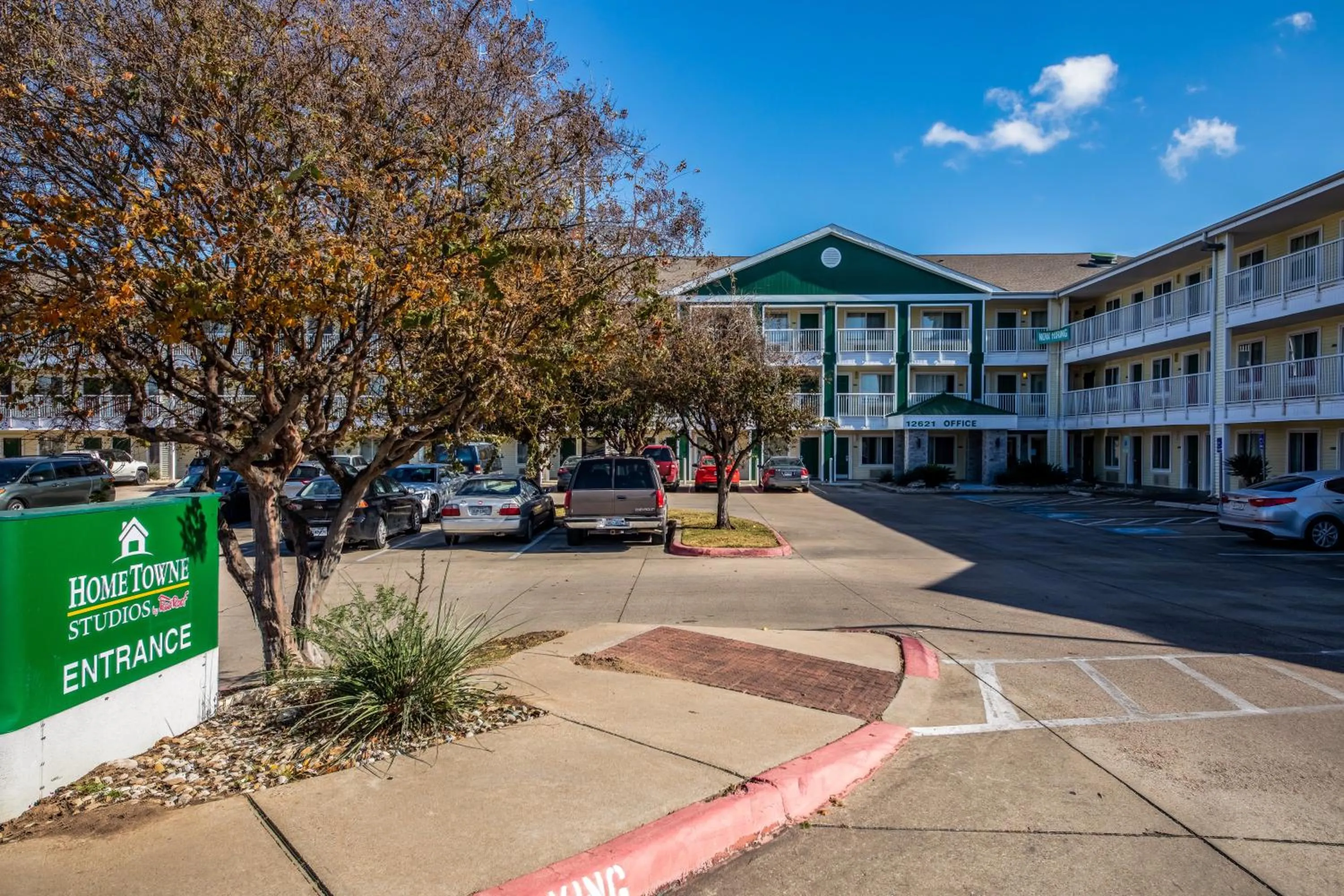 Property building in HomeTowne Studios by Red Roof Austin