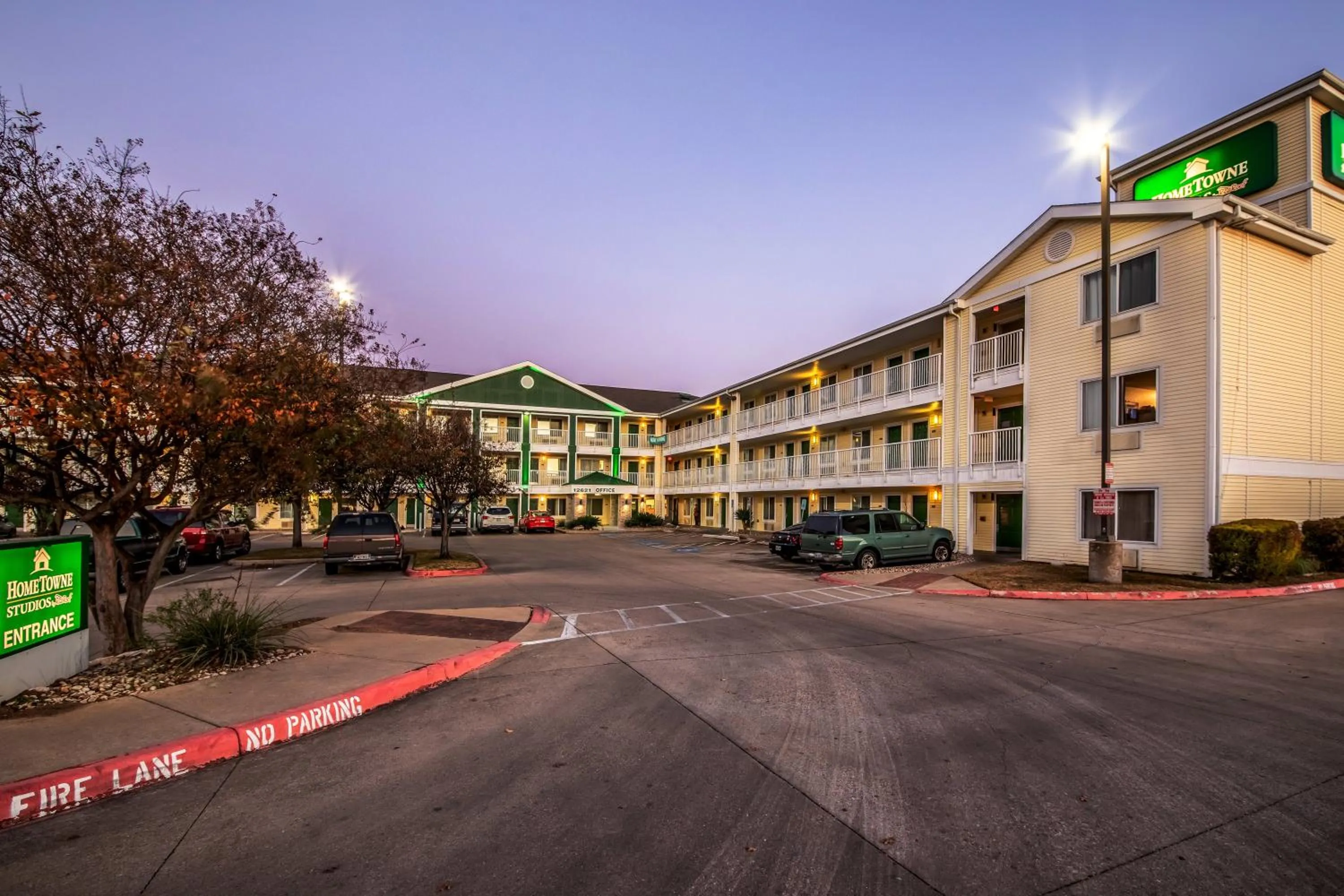 Property building in HomeTowne Studios by Red Roof Austin