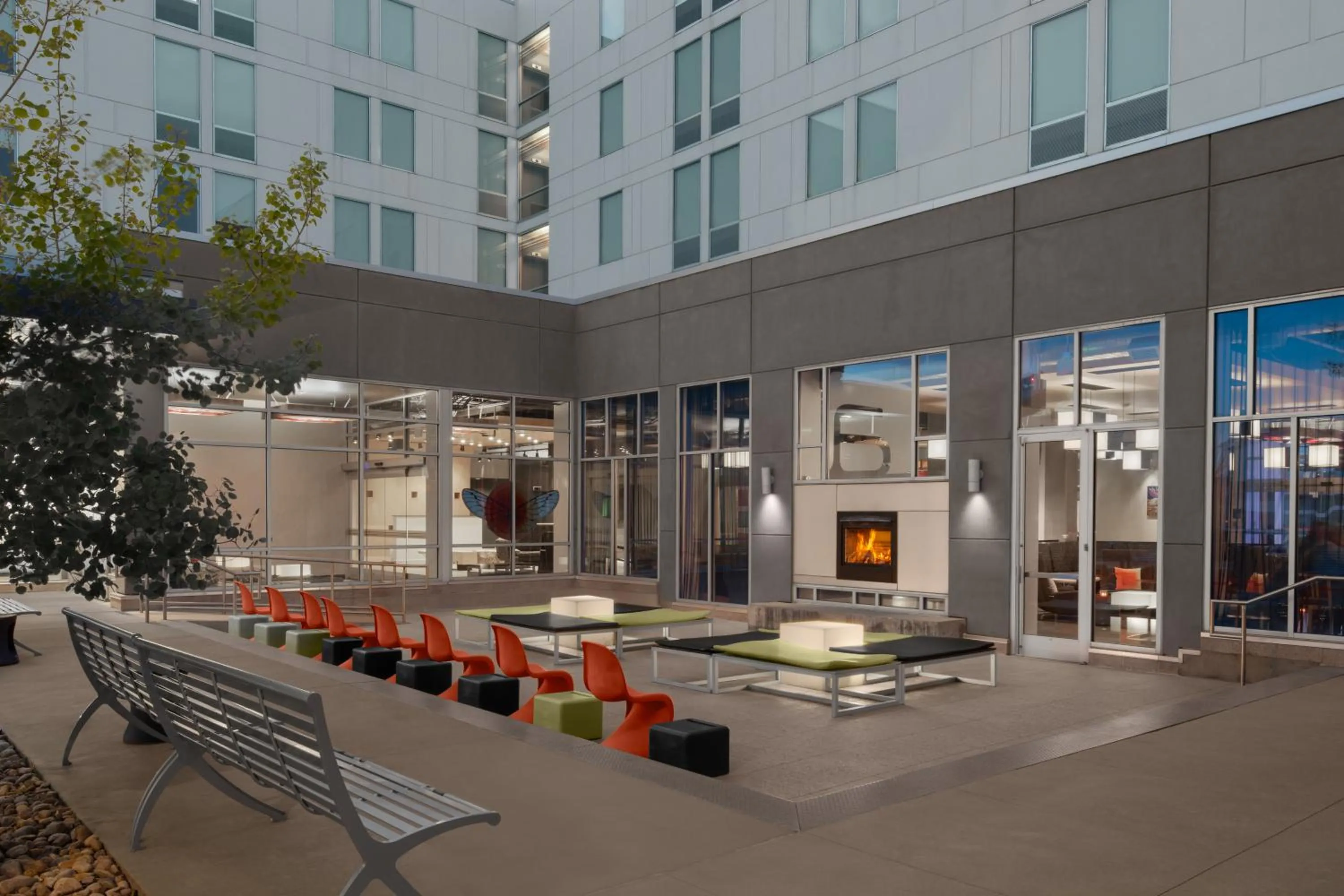 fireplace in Aloft Broomfield Denver