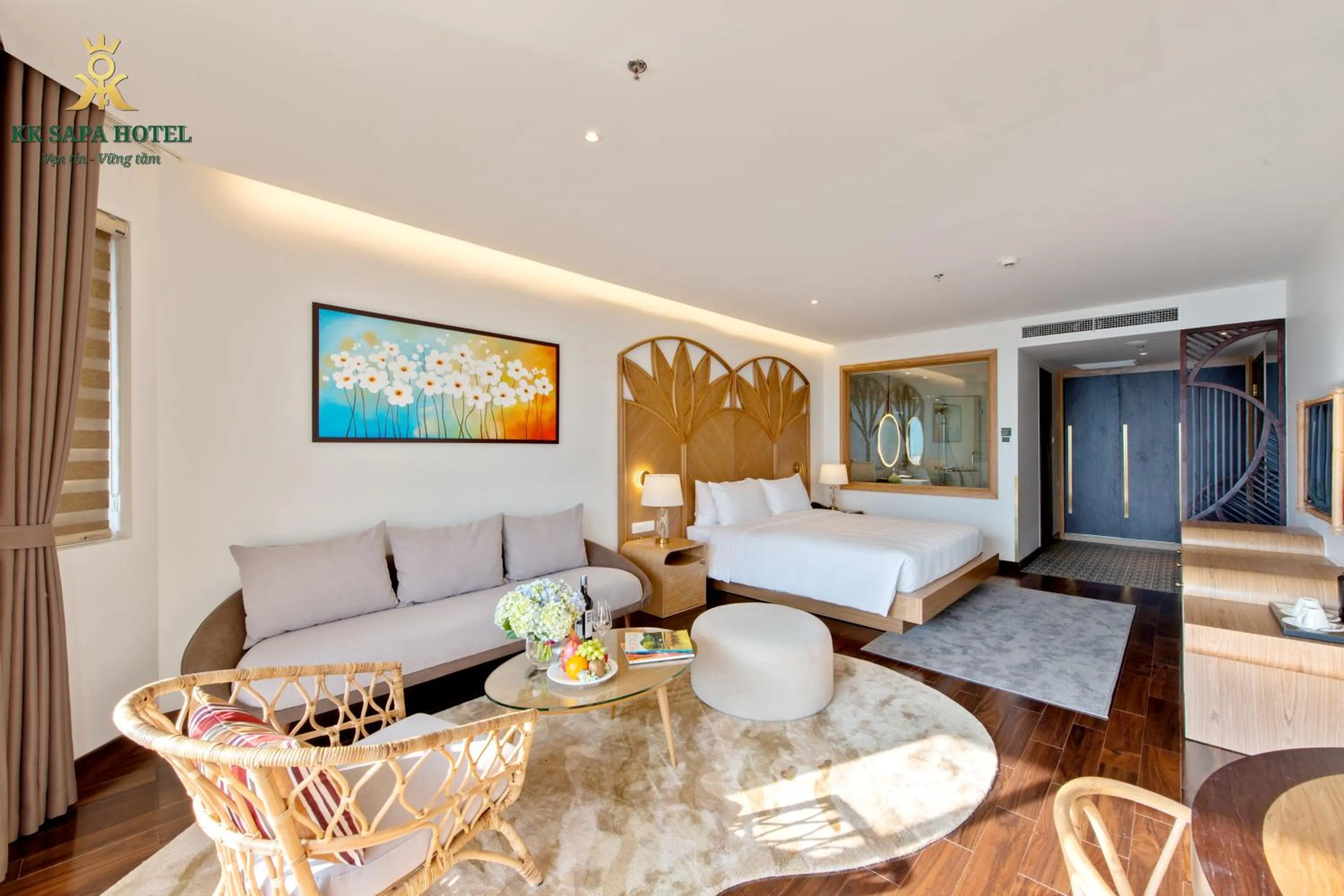 Bed in KK Sapa Hotel