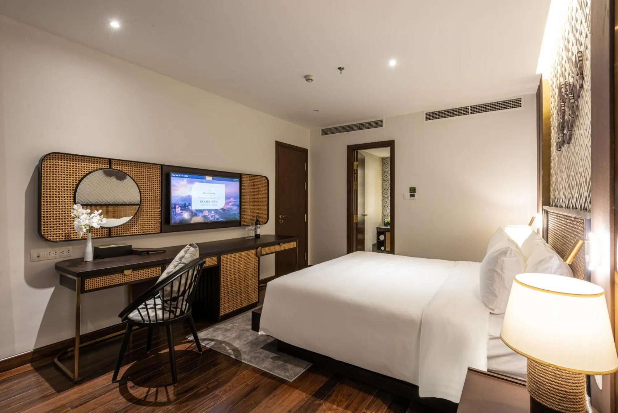 Bed in KK Sapa Hotel