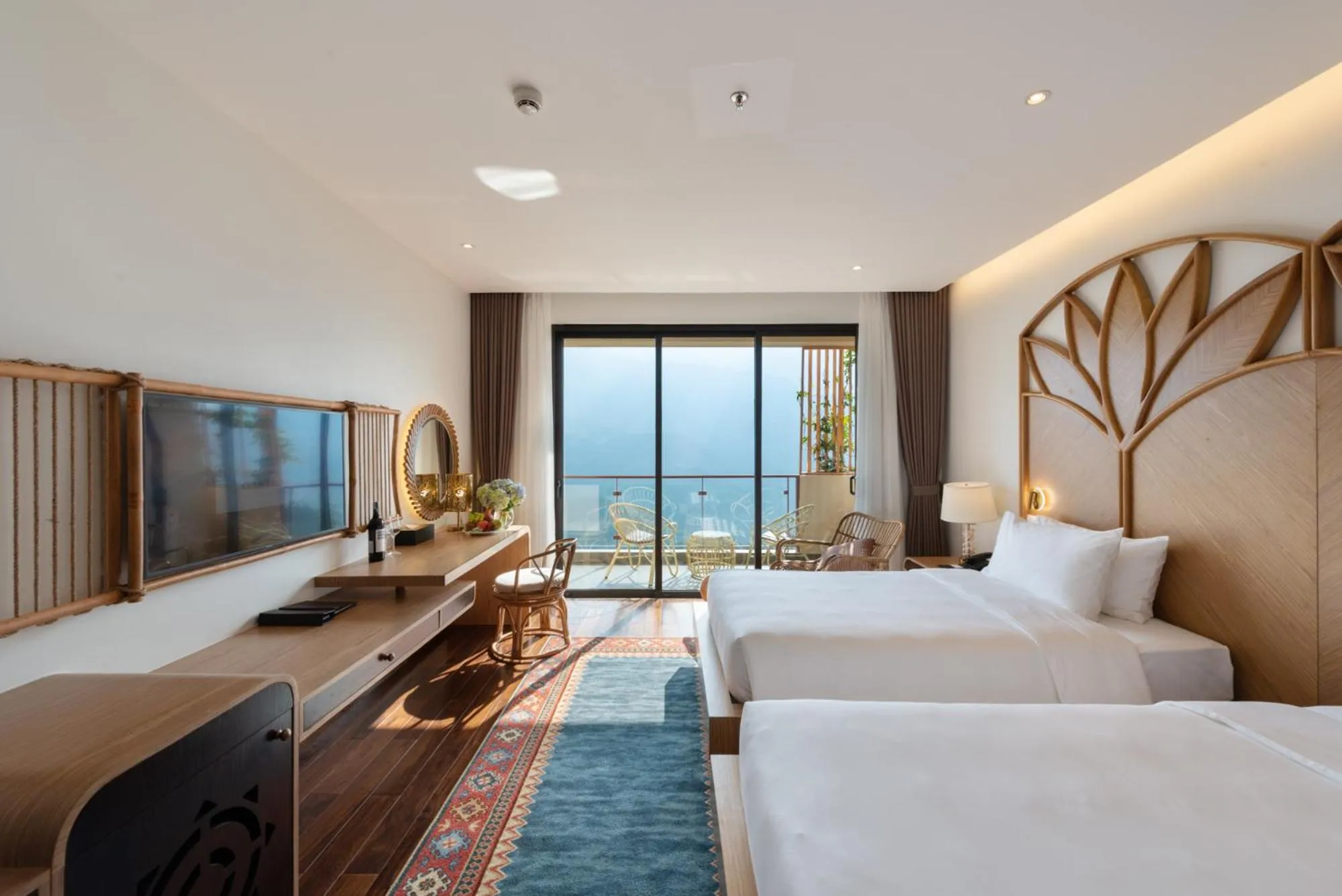 View (from property/room), Bed in KK Sapa Hotel