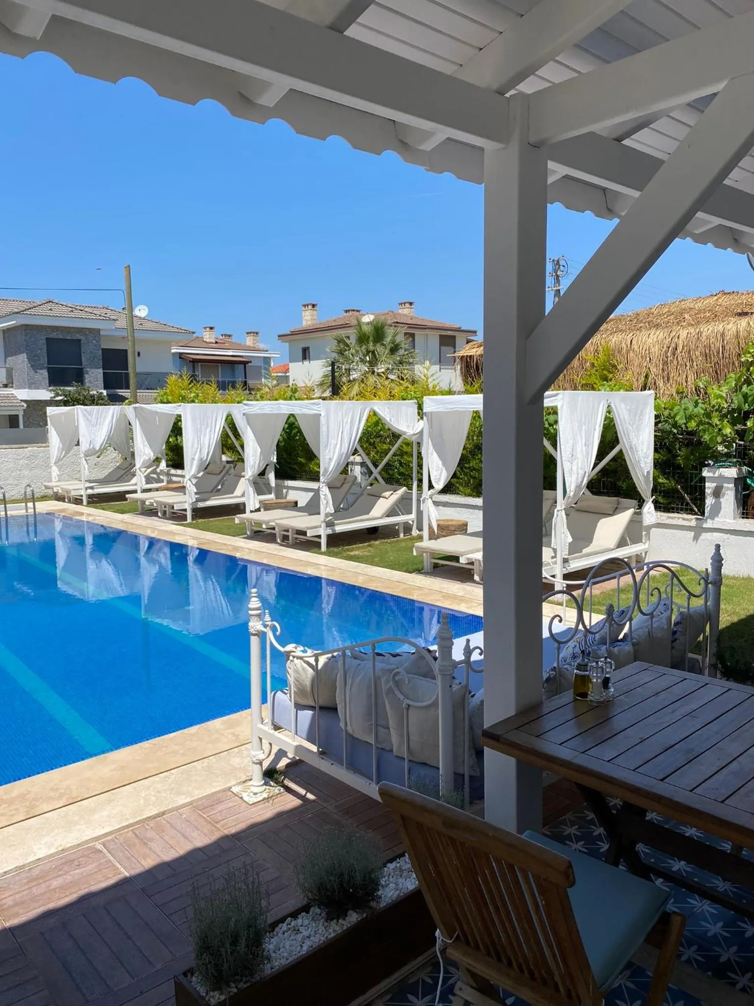 Pool view in La Mira Suites