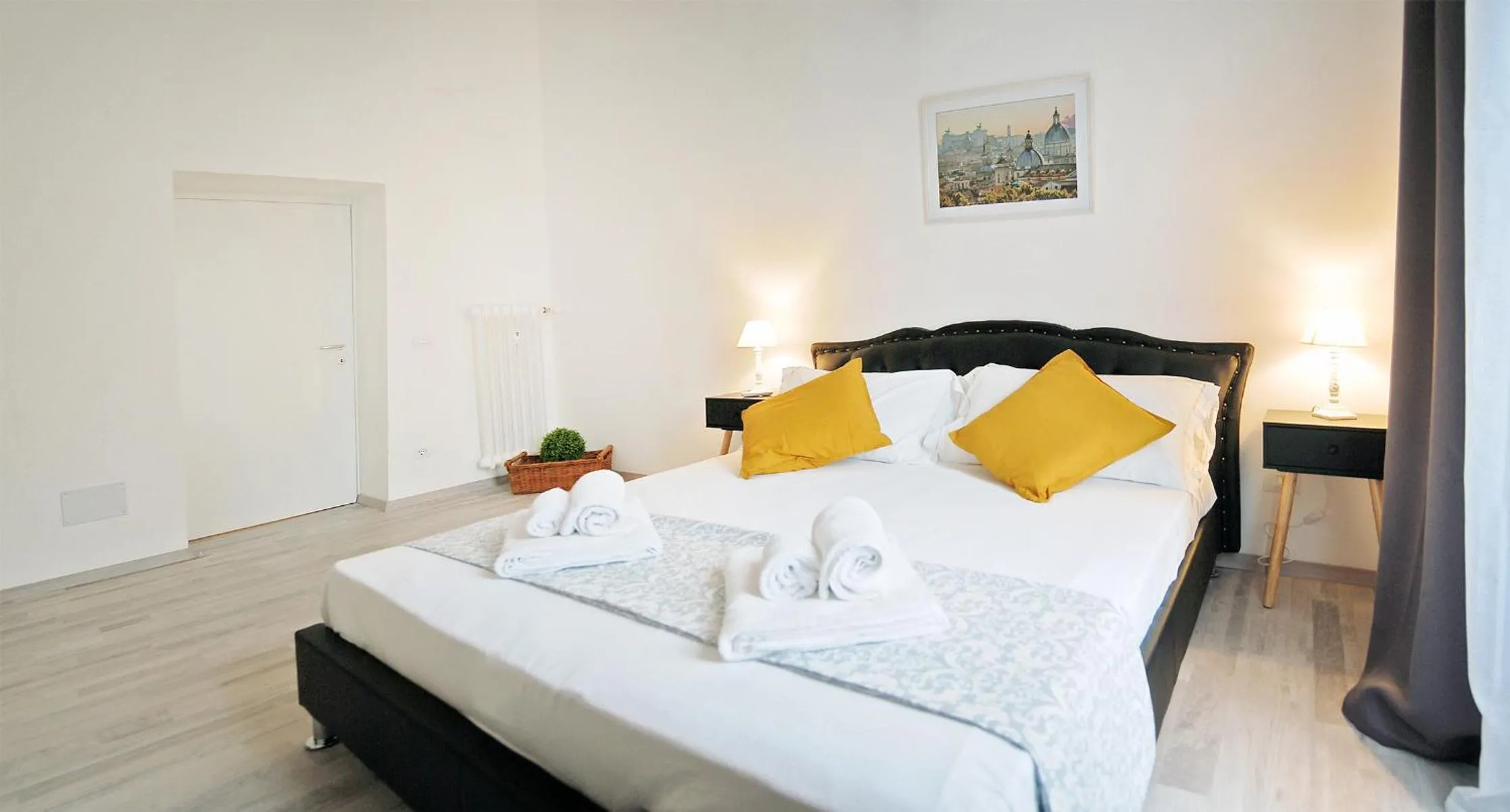 Bed in Pompeo Magno White Luxury Apartment