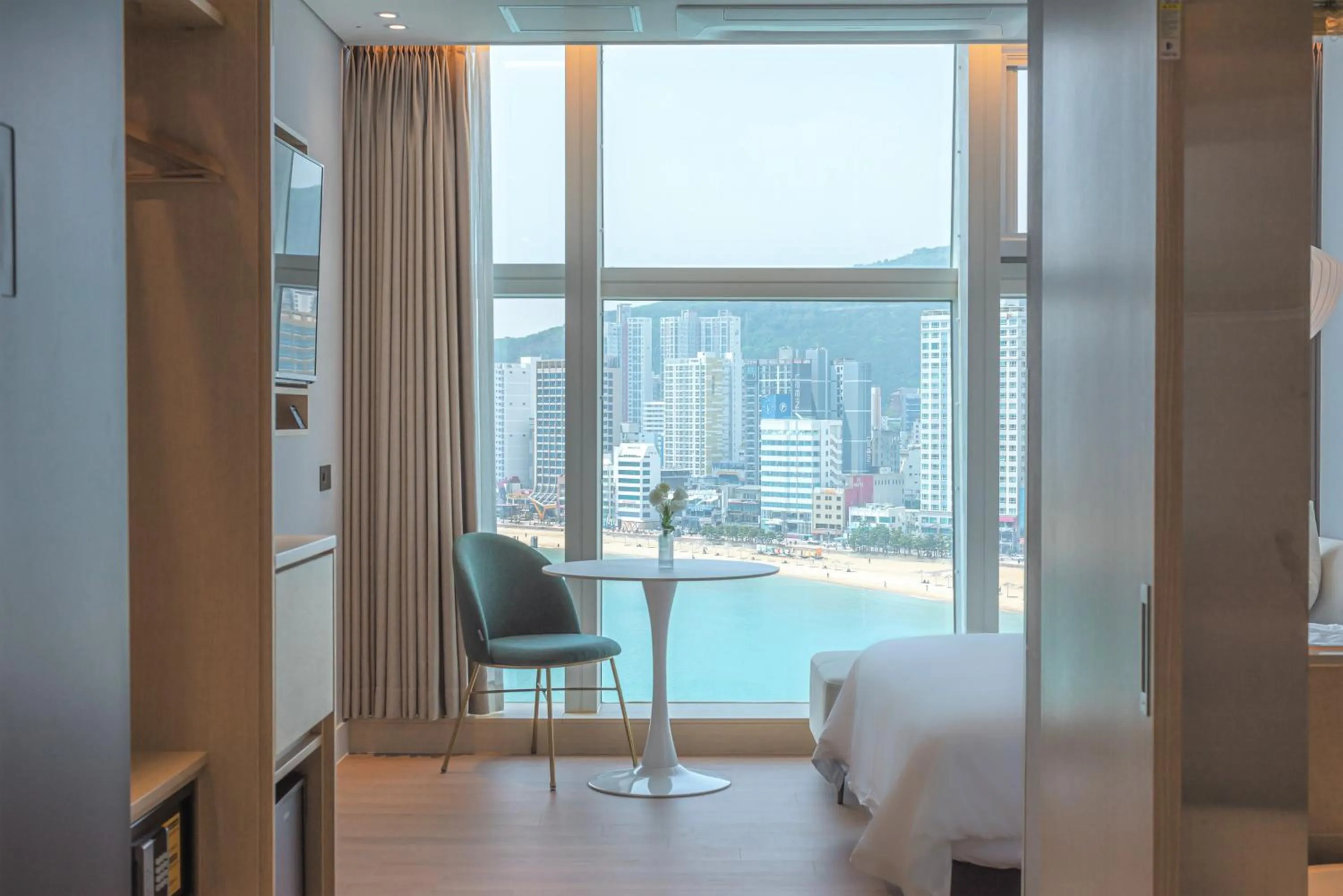 Bed in Hotel Marine view