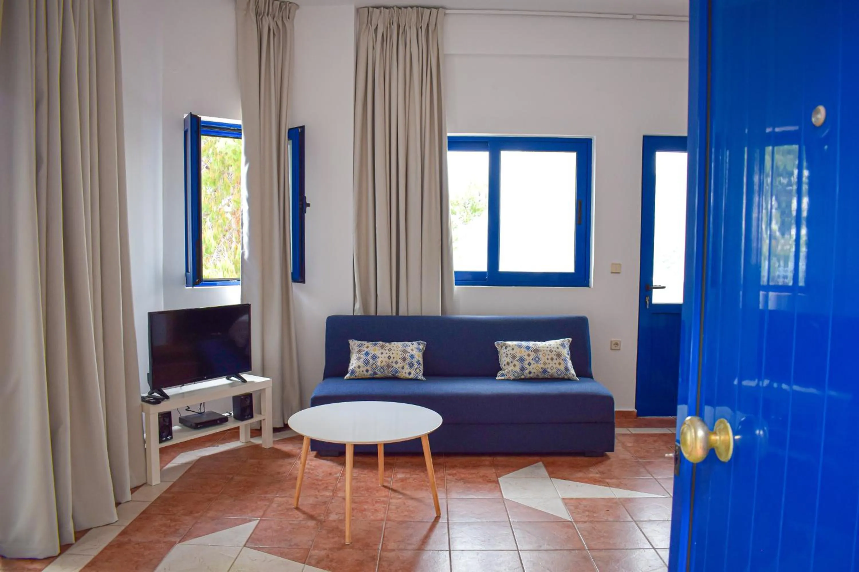 Living room in Muses seaside Villas