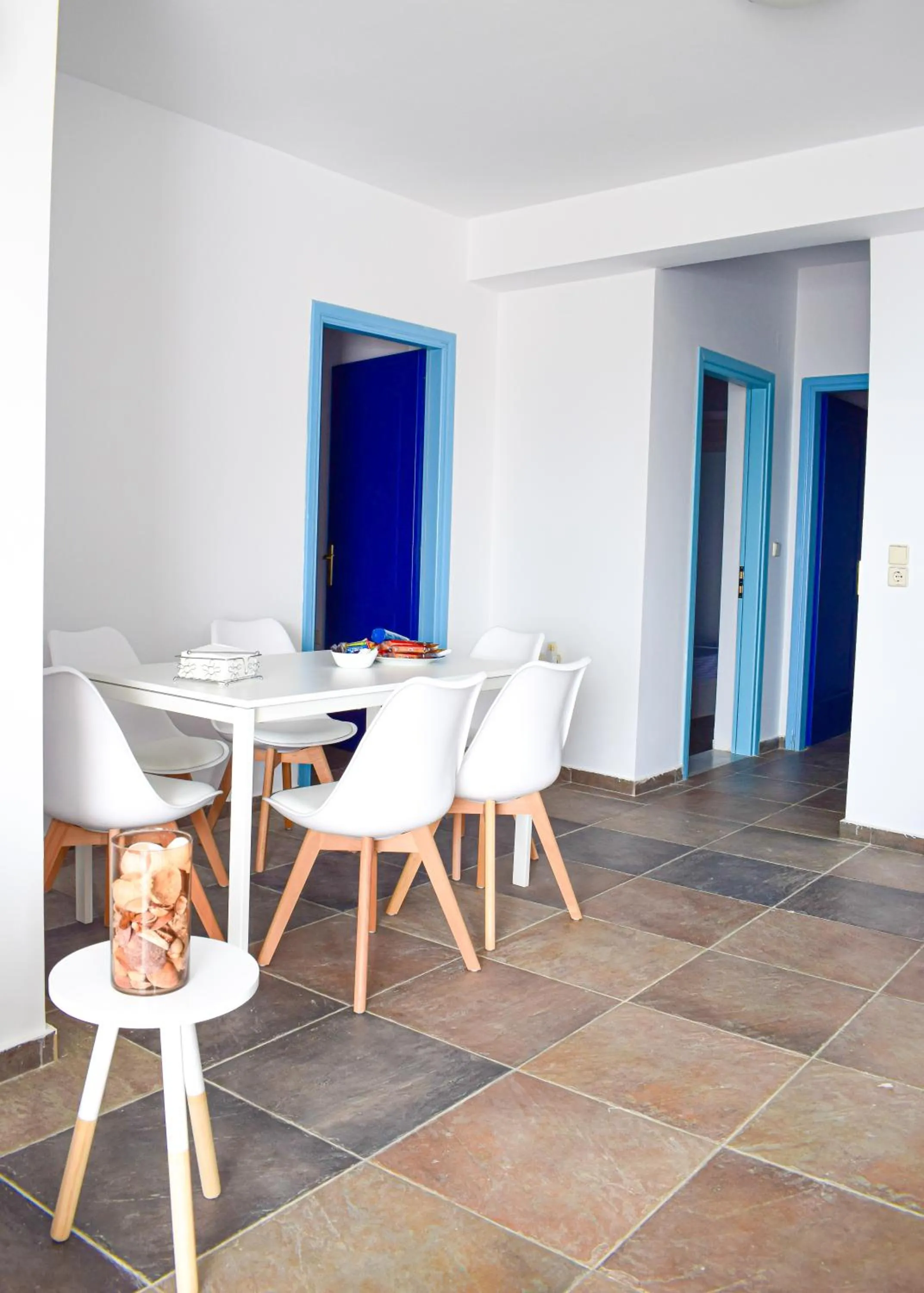 Dining area in Muses seaside Villas