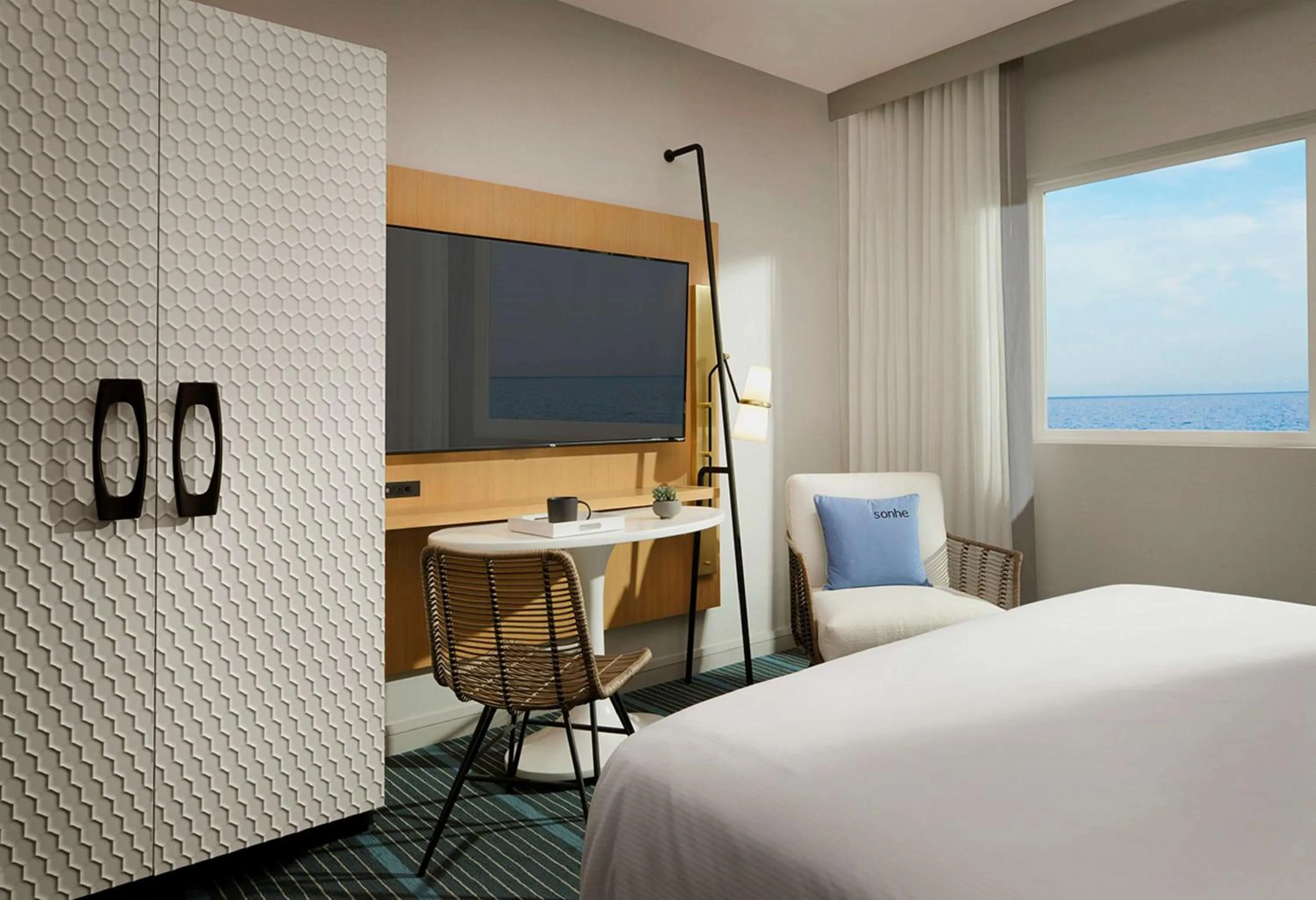 Bedroom, Bed in The Monsaraz San Diego, Tapestry Collection By Hilton