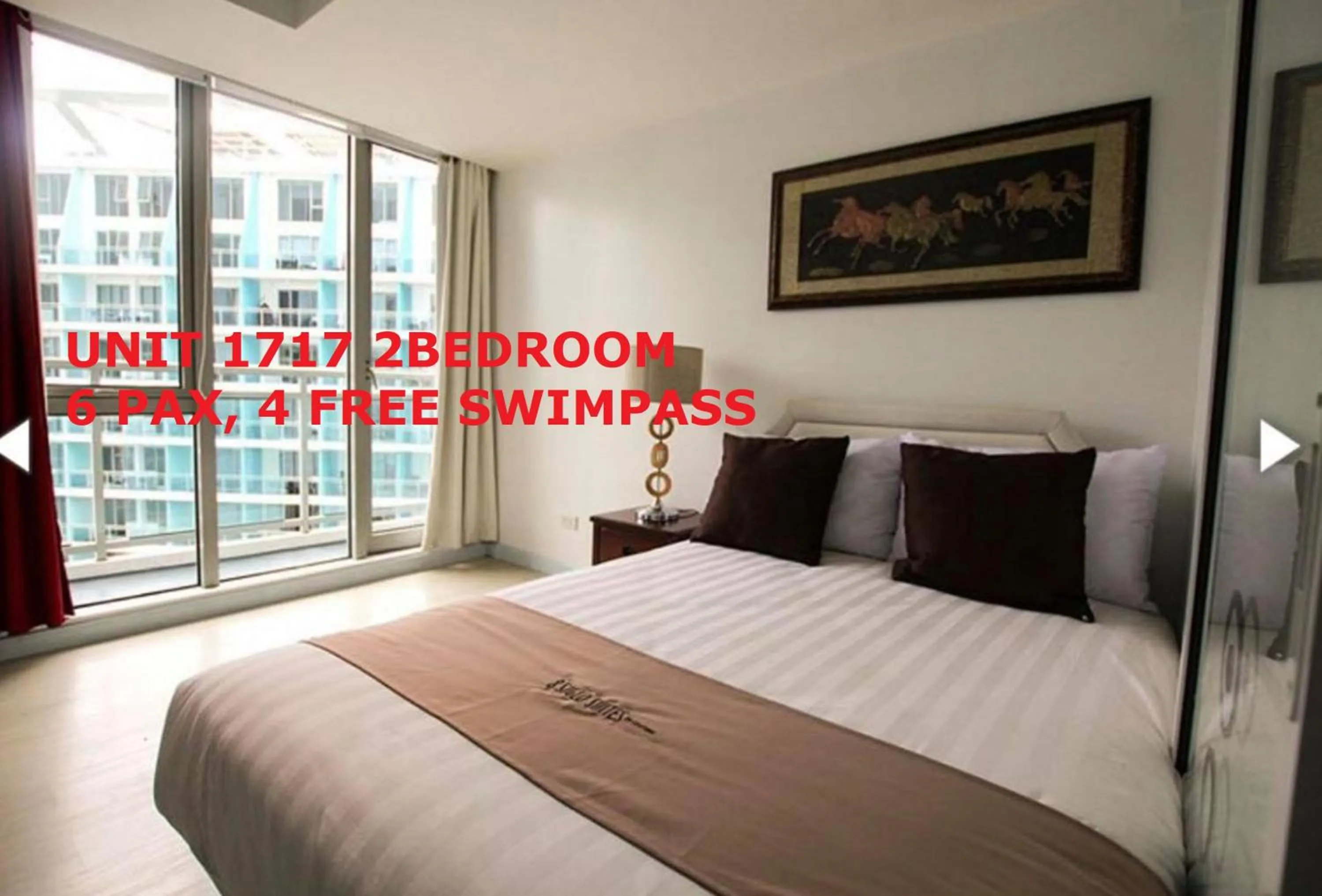 Bed in AZURE C4 BEACHPOOL balcony wifi MULTIPLE UNITS