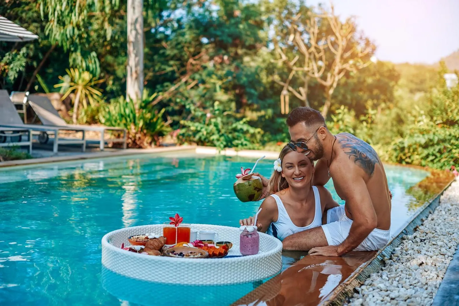 Swimming pool in Roost Glamping - SHA Certified