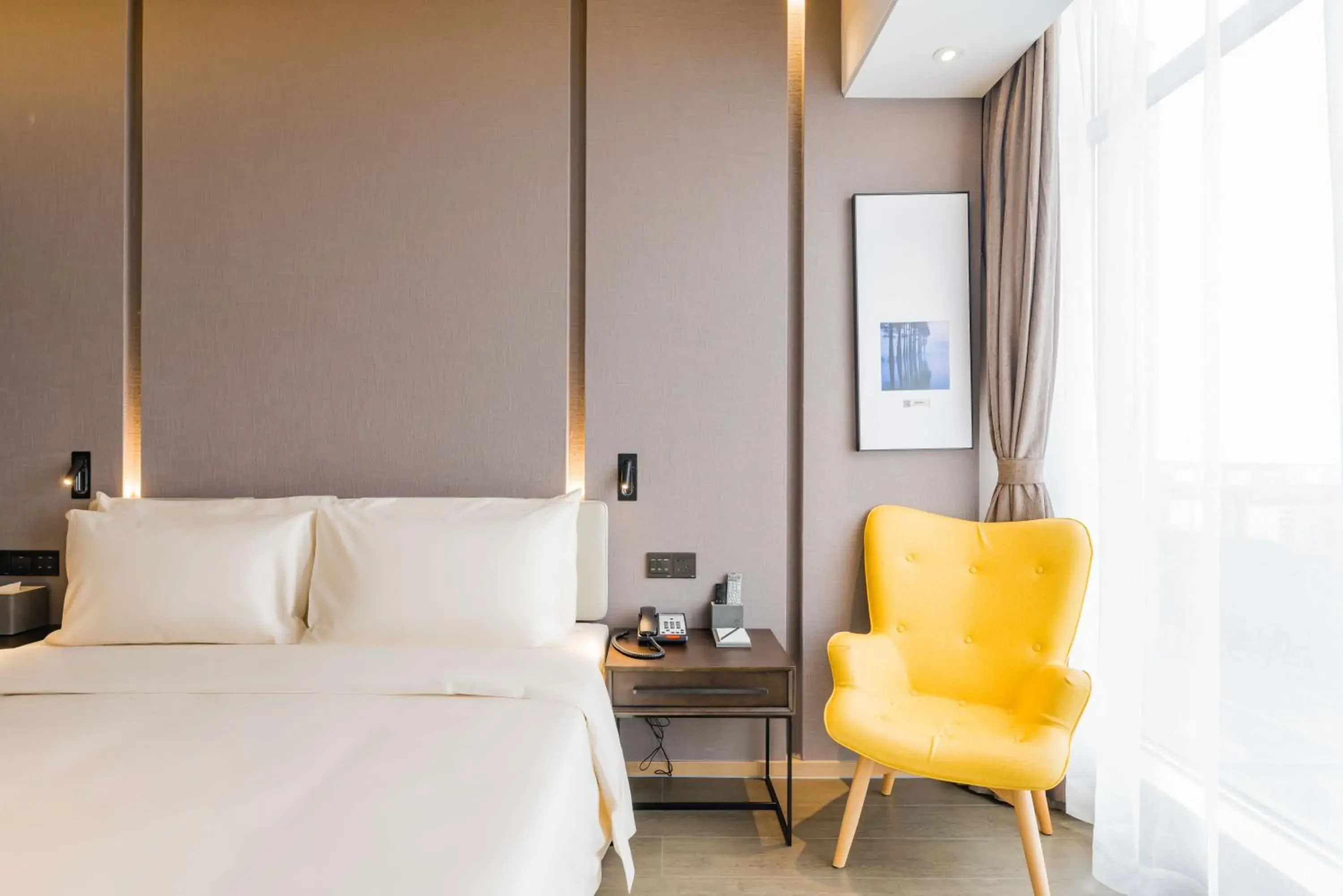 Bed in Atour Hotel Ningbo High-tech Zone Jiangnan Road Bed in Atour Hotel Ningbo High-tech Zone Jiangnan Road