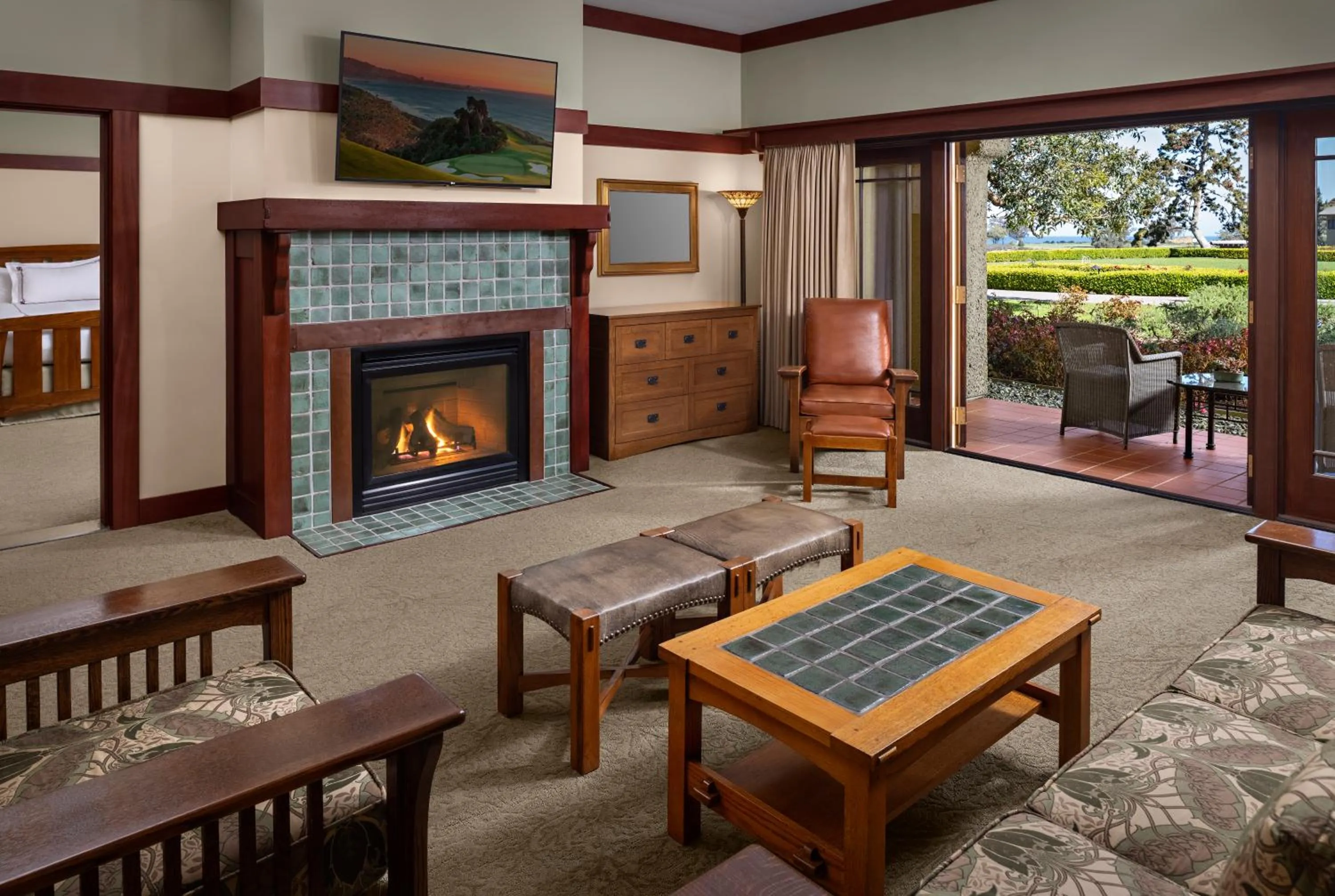 Seating area in The Lodge at Torrey Pines
