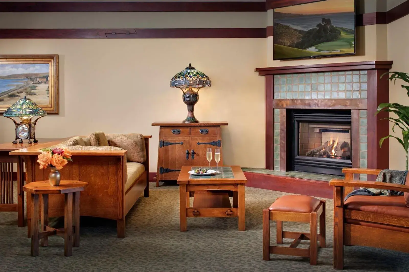 Living room in The Lodge at Torrey Pines Living room in The Lodge at Torrey Pines