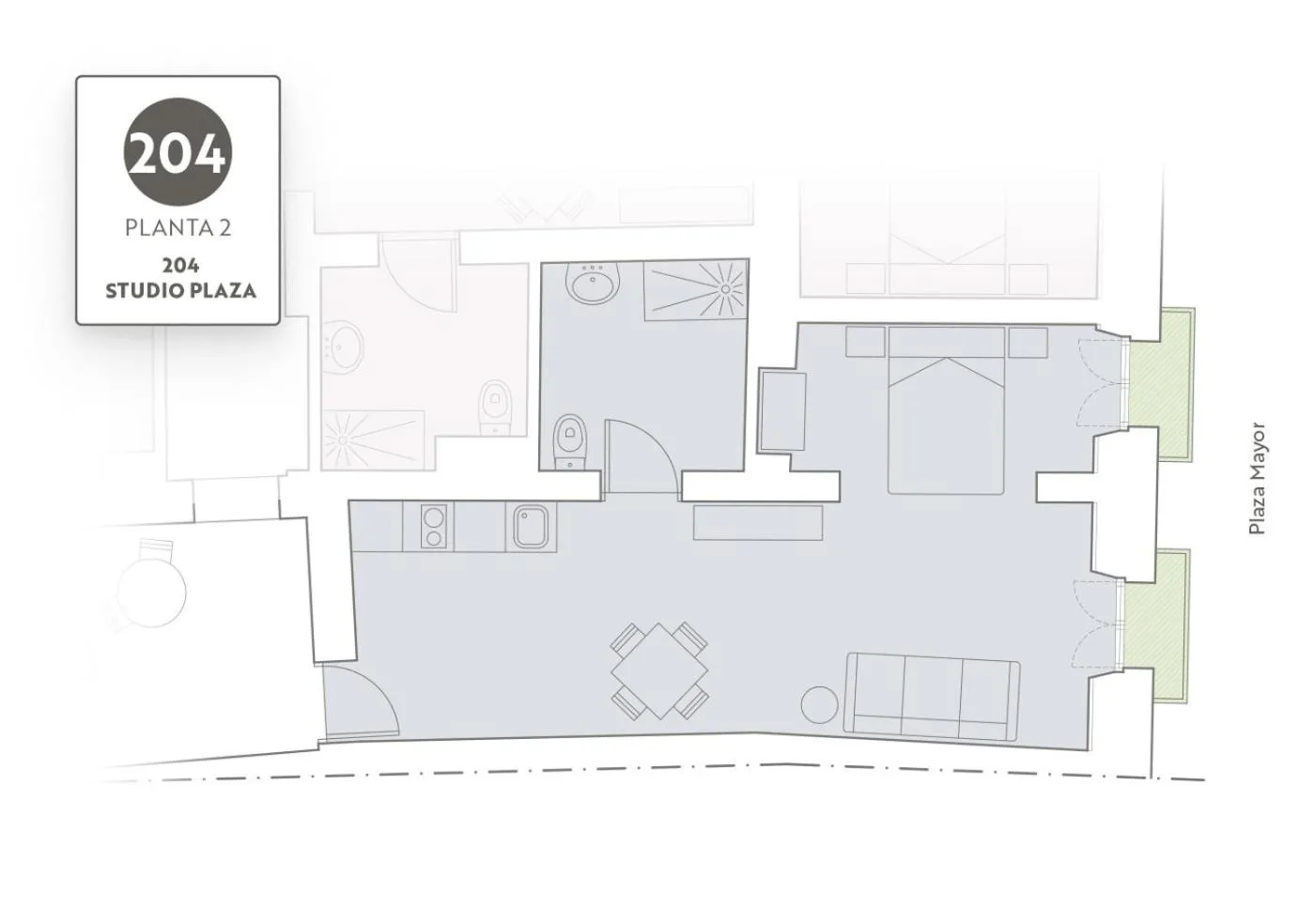 Photo of the whole room in Apartamentos Plaza Mayor 35