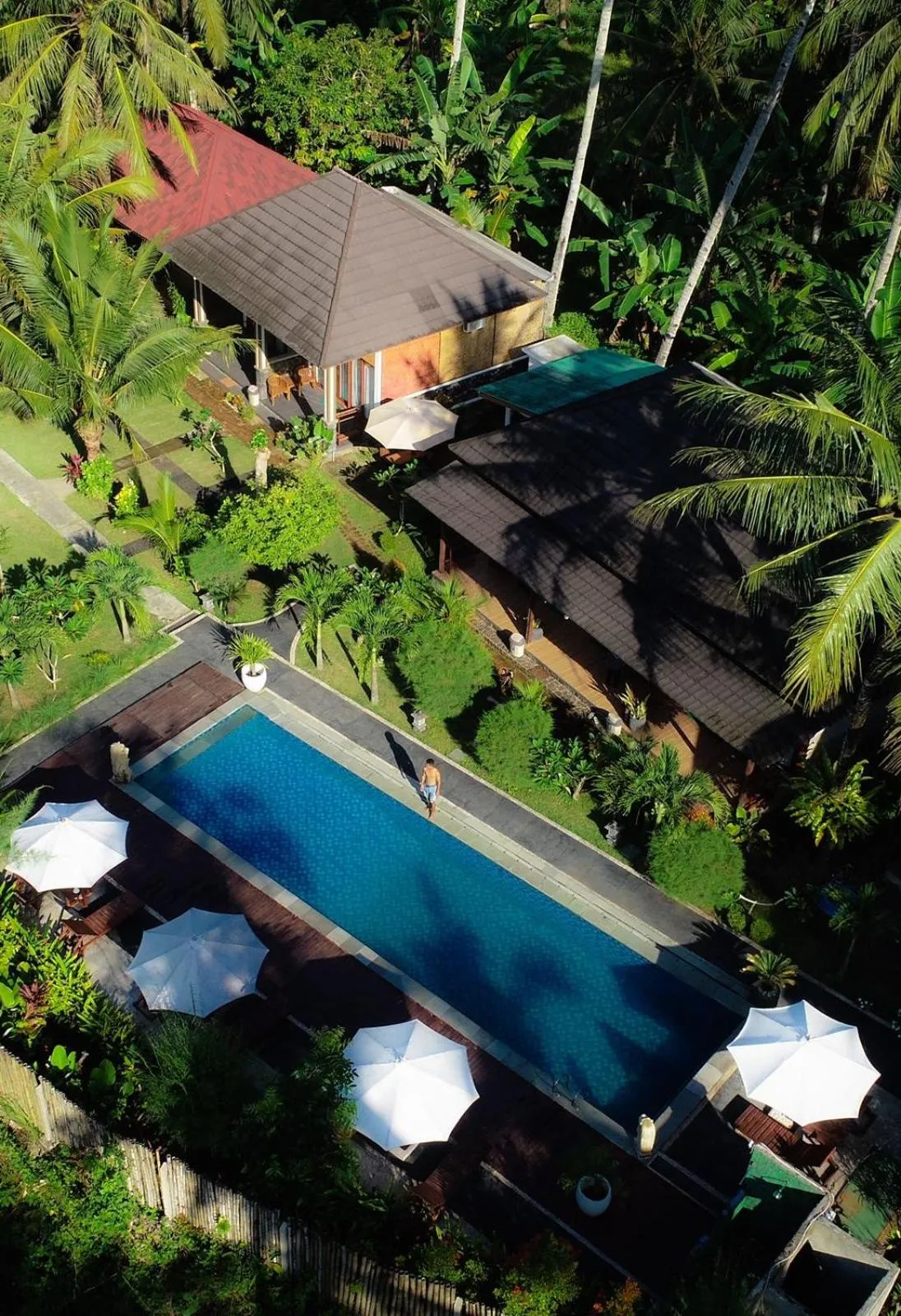 Bird's eye view in Red island villas