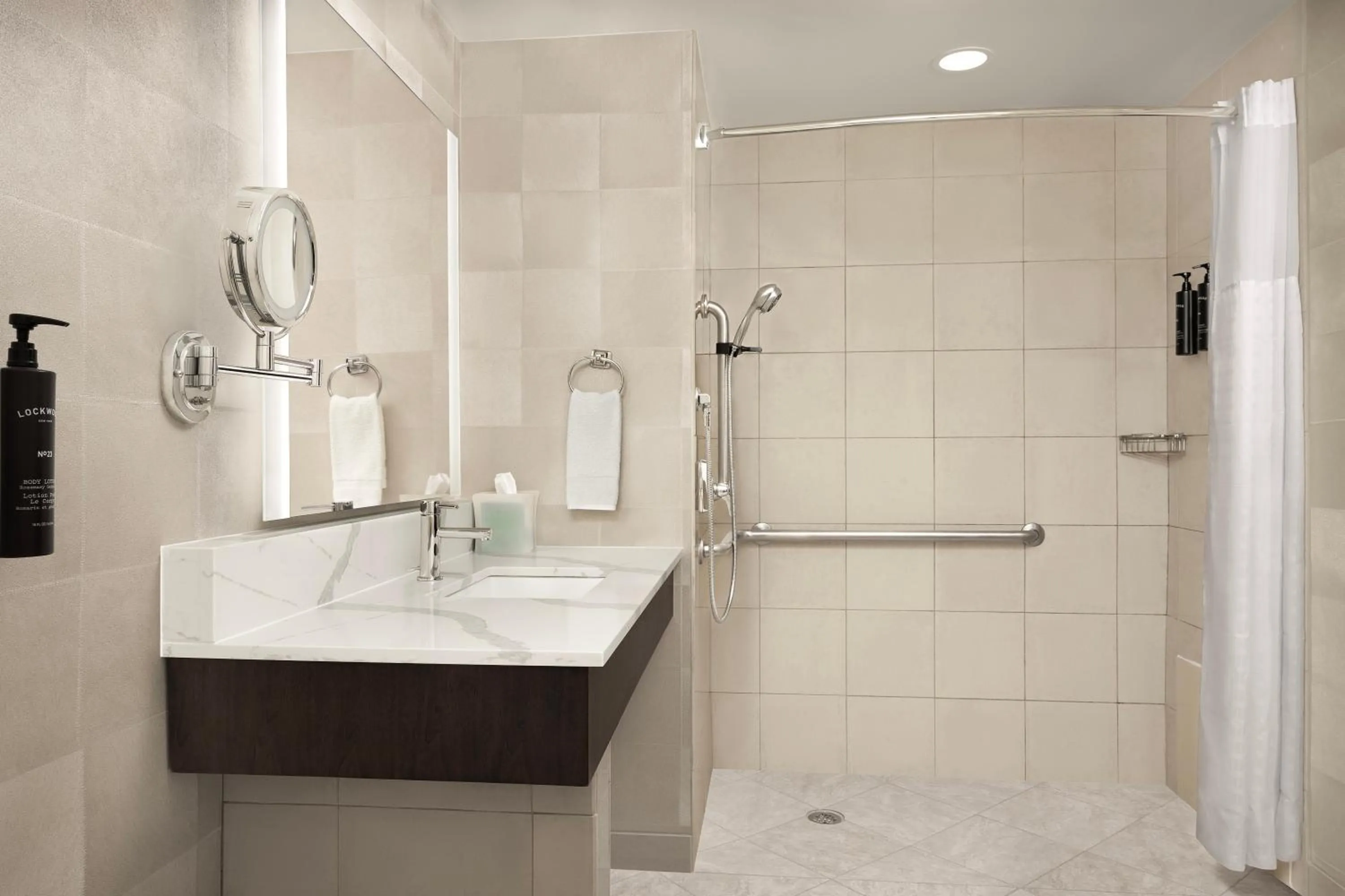 Shower in Virginia Crossings Hotel, Tapestry Collection by Hilton