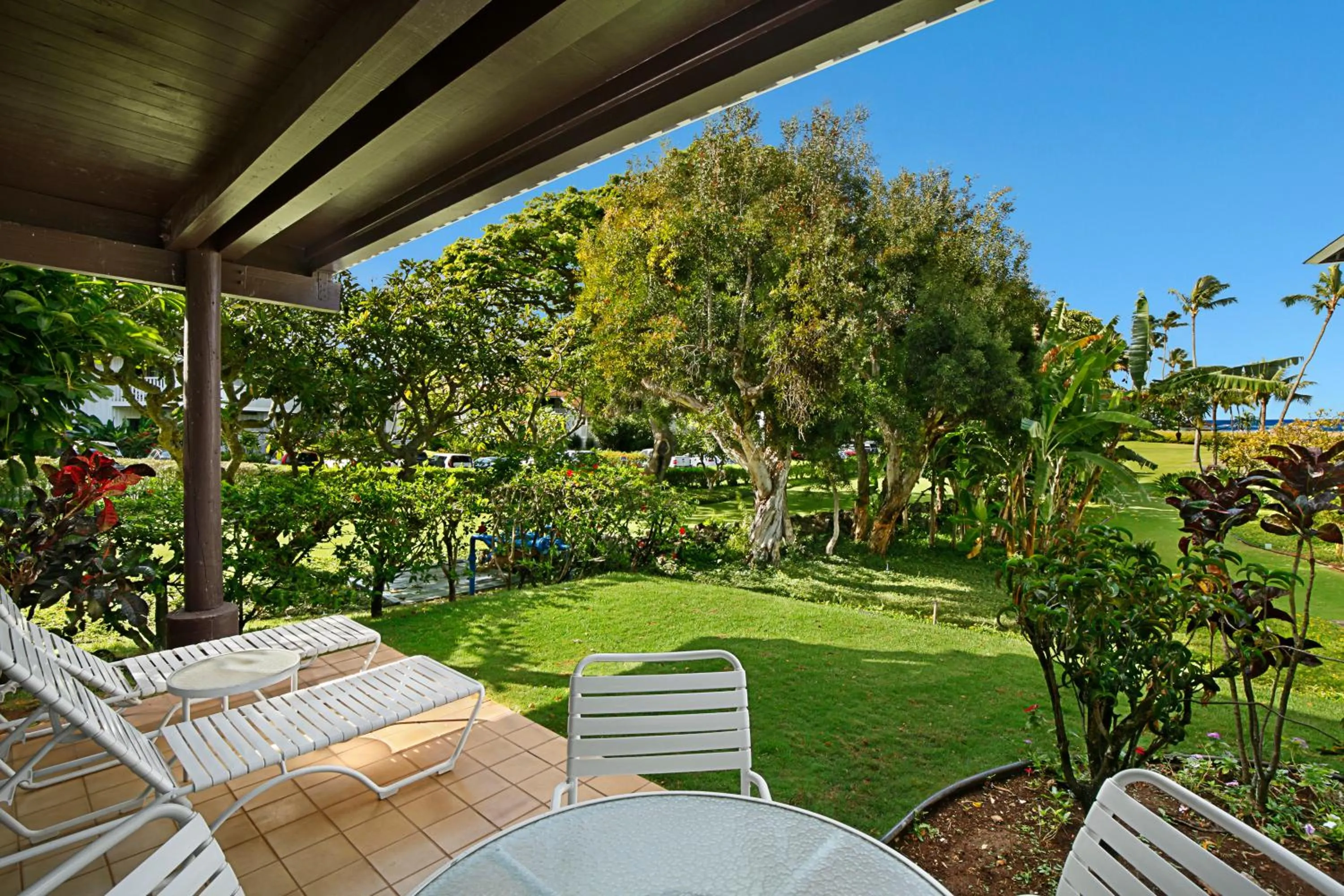 Patio in Kiahuna Plantation Resort Kauai by OUTRIGGER