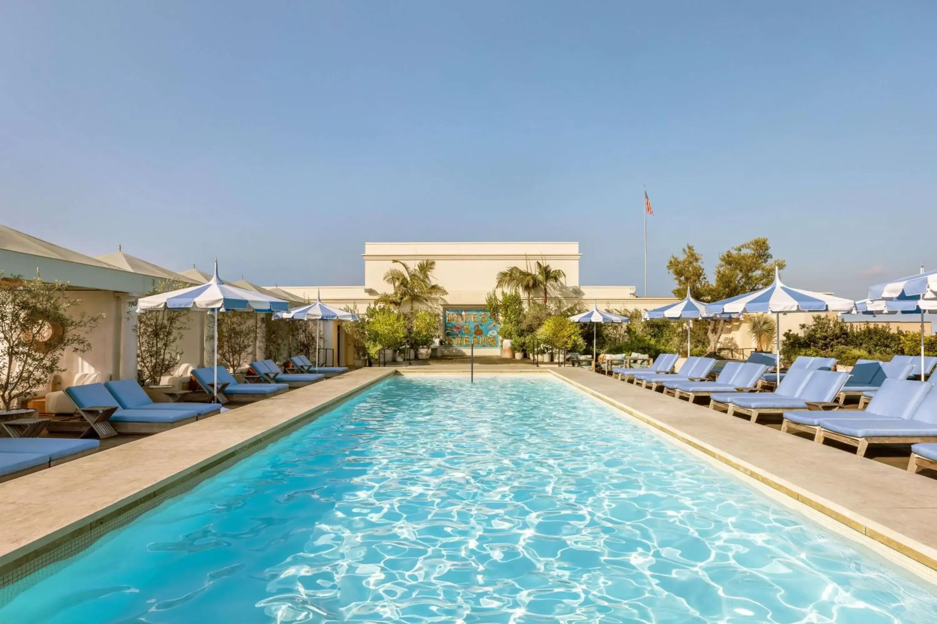 Pool view in The Maybourne Beverly Hills, Maybourne Pool view in The Maybourne Beverly Hills, Maybourne