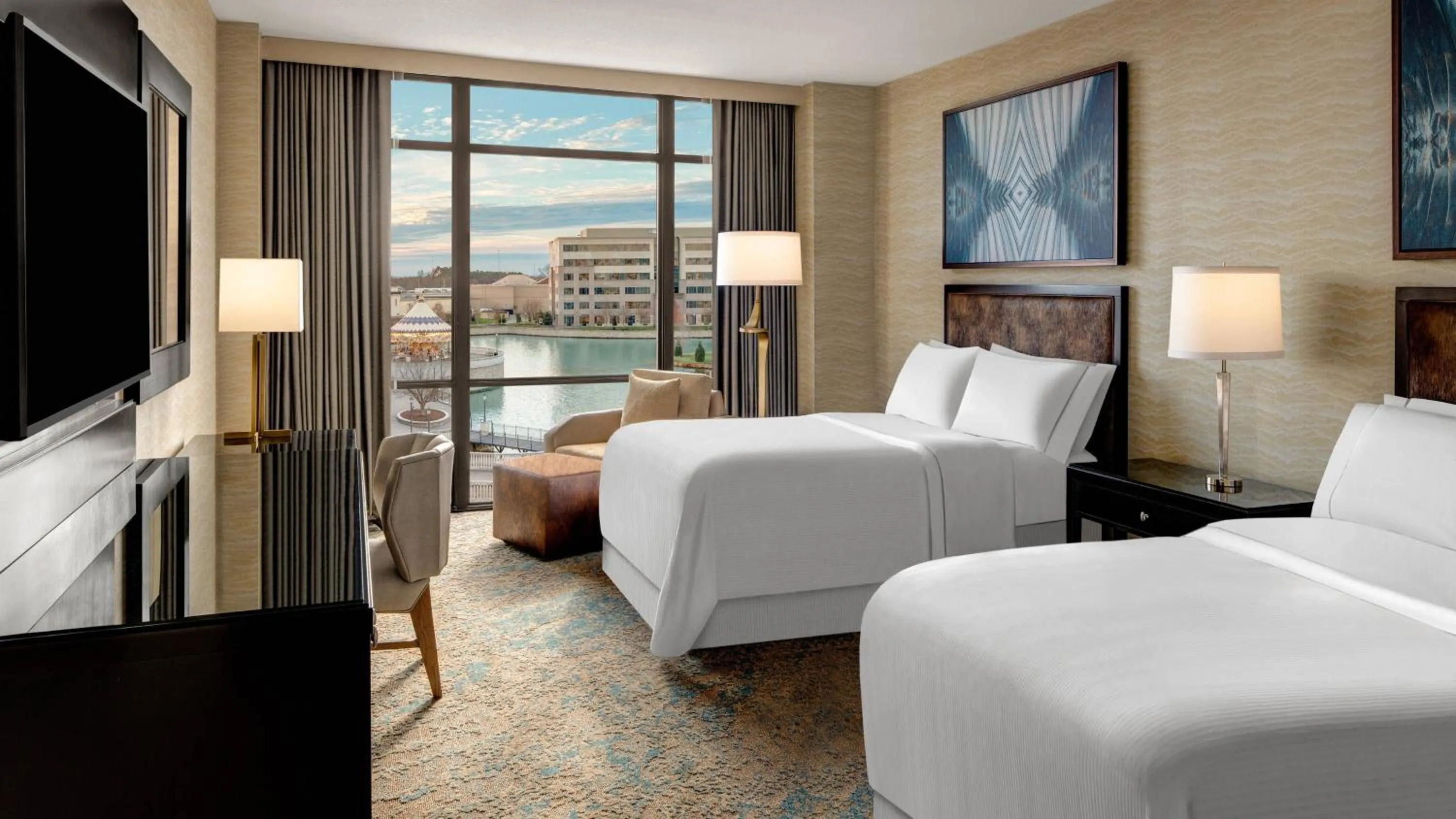 Traditional Double Room with Two Double Beds and Roll-in Shower - Mobility and Hearing Accessible in The Westin Huntsville