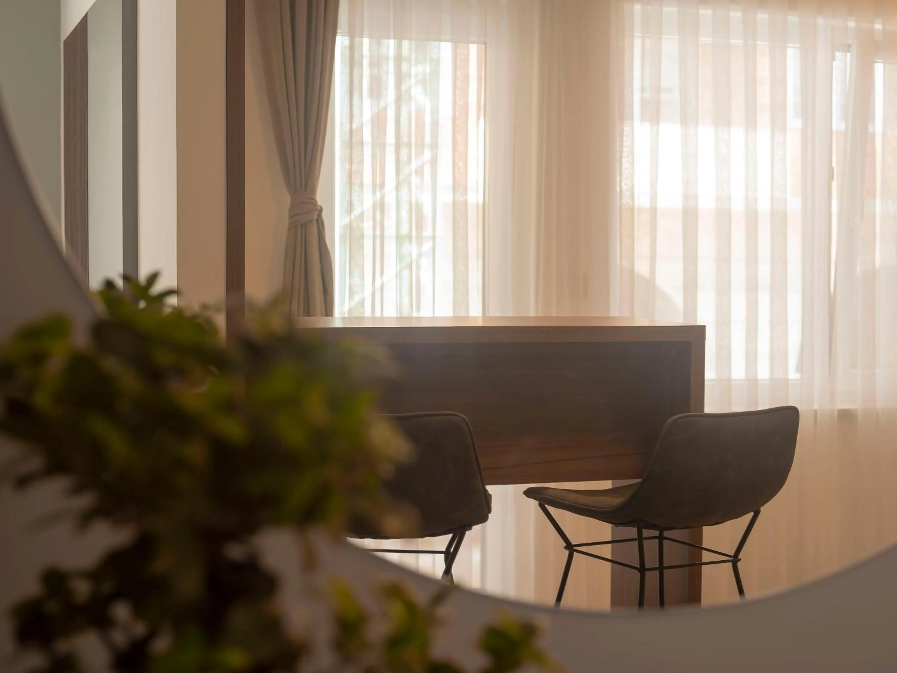 Seating area in Lux Apartments