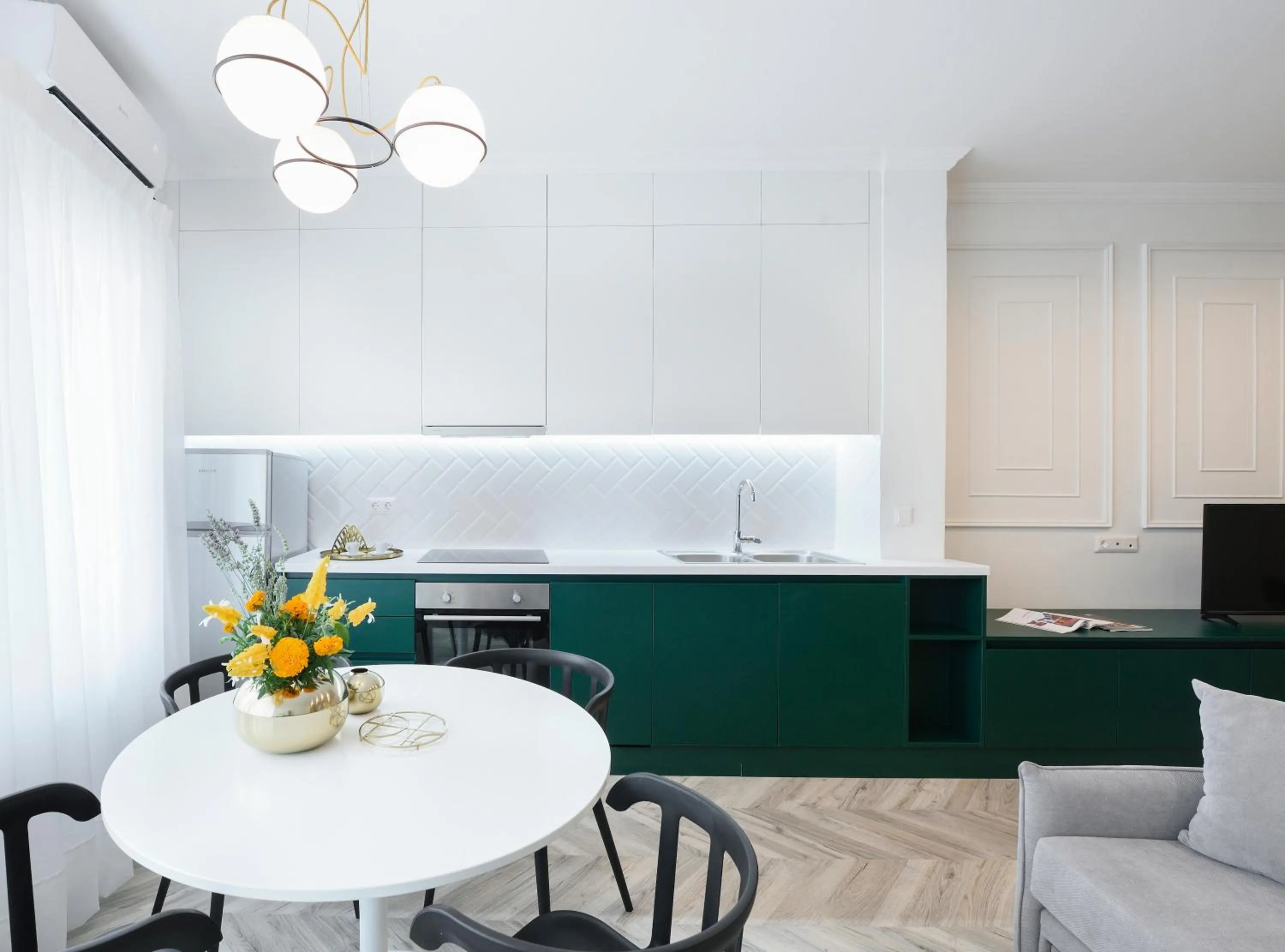 Kitchen or kitchenette in Athenian Sensations Apartments and Suites in the Heart of Athens